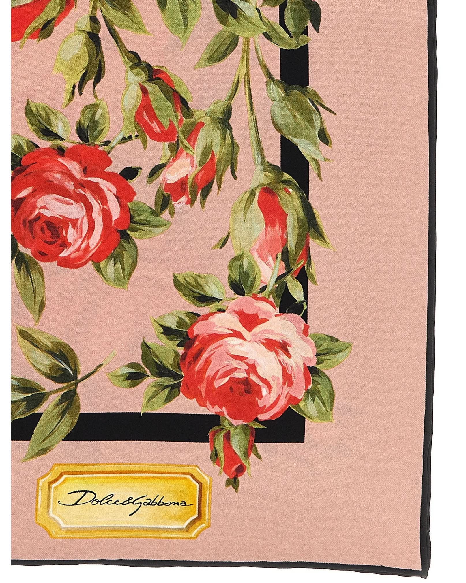 Dolce & Gabbana Bouquet Rose Scarf Scarves Hats & Gloves