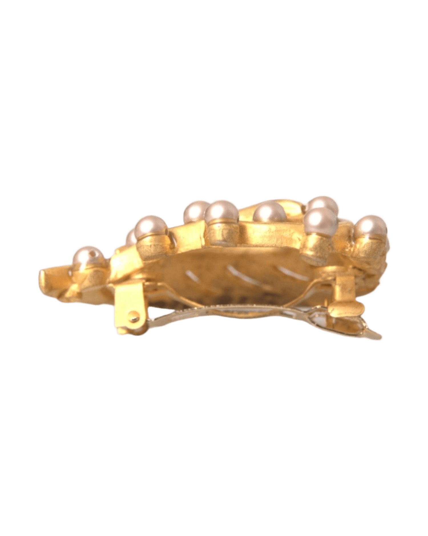 Dolce & Gold Gabbana Brass Leaf Embellished Jewelry Brooch Hair Pin Glam Steals