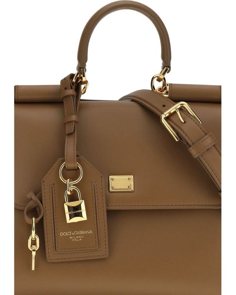 Dolce & Gabbana Brown Calf Leather Bos Taurus Shoulder Bag 
