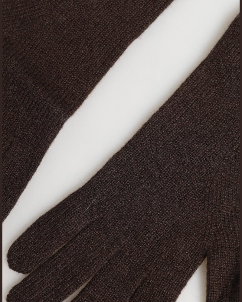 Dolce & Gabbana Brown Cashmere Knitted Elbow Length Mitten Gloves Glam Steals