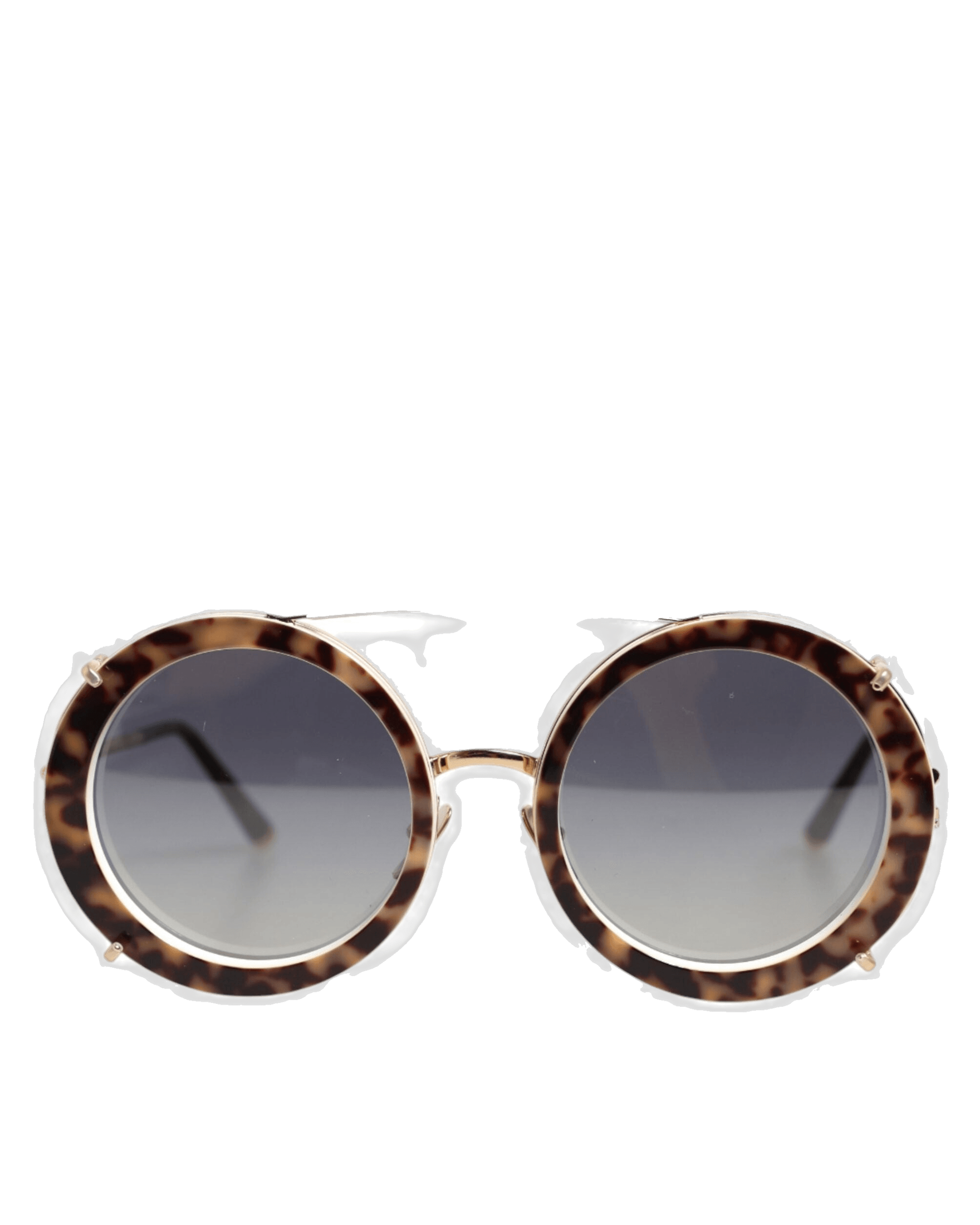 Dolce & Brown Gabbana Dg2198 Leopard Print Gradient Round Sunglasses Glam Steals