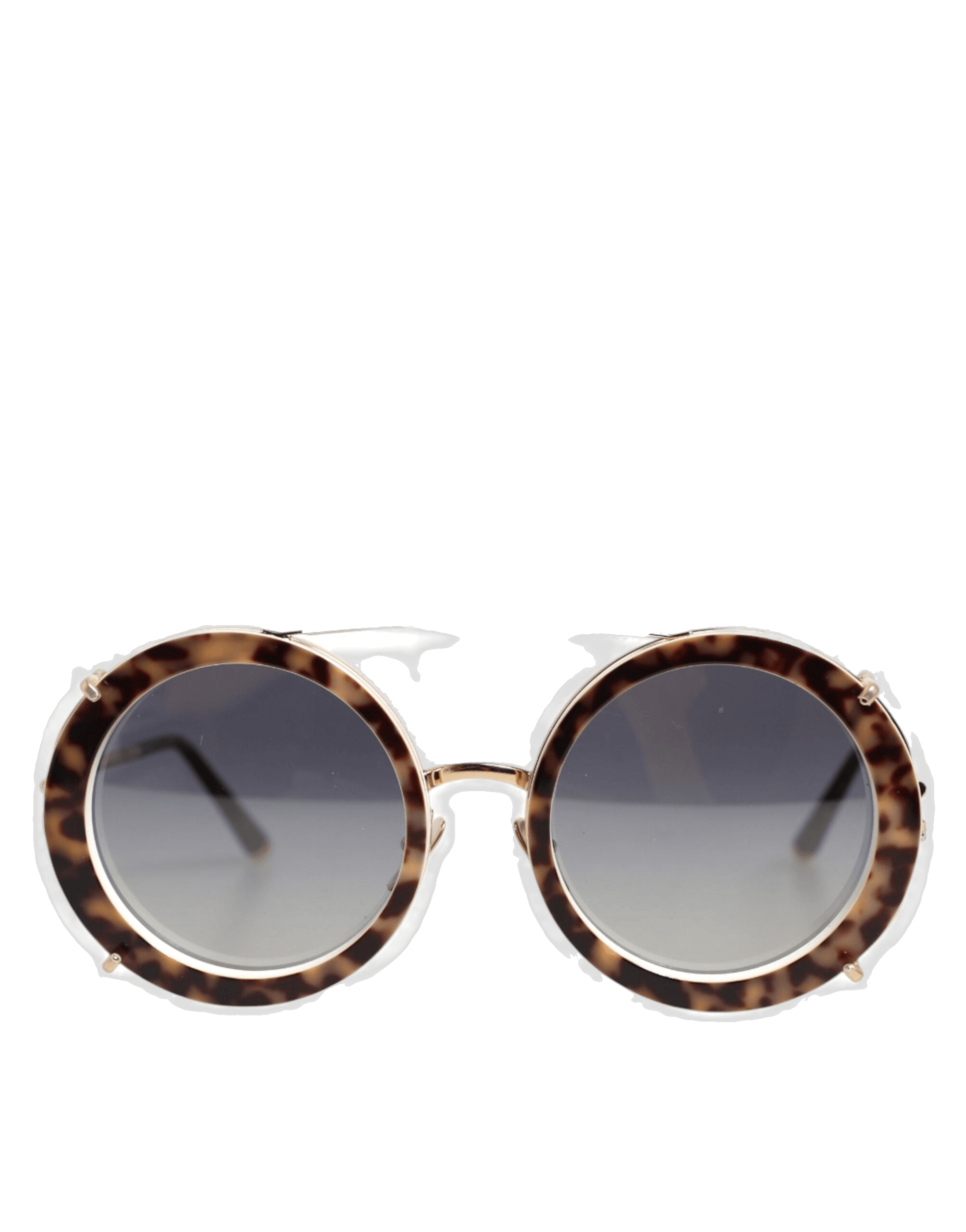 Dolce & Gabbana Brown Dg2198 Leopard Print Gradient Round Sunglasses Glam Steals