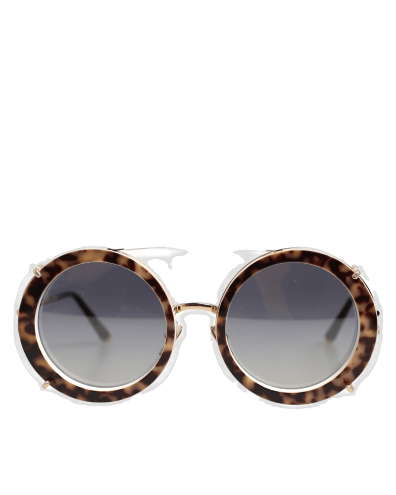Dolce & Brown Gabbana Dg2198 Leopard Print Gradient Round Sunglasses Glam Steals