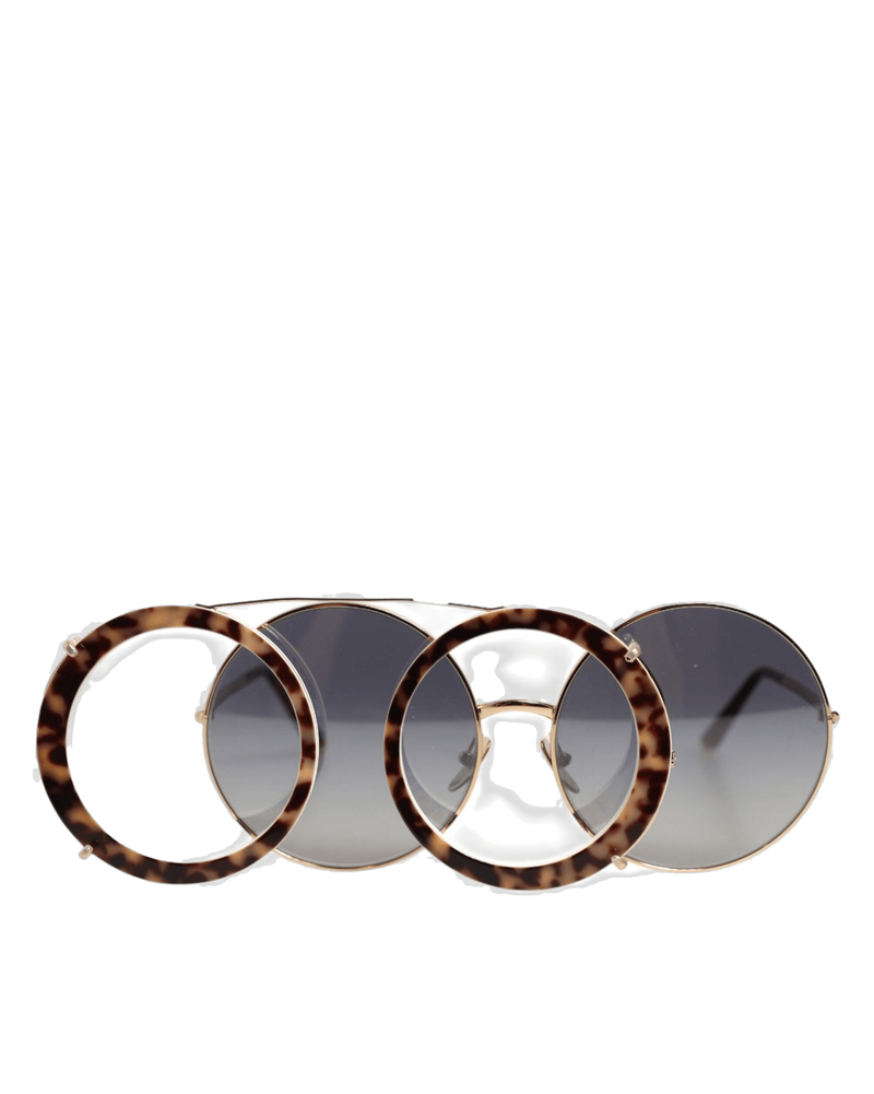 Dolce & Brown Gabbana Dg2198 Leopard Print Gradient Round Sunglasses Glam Steals