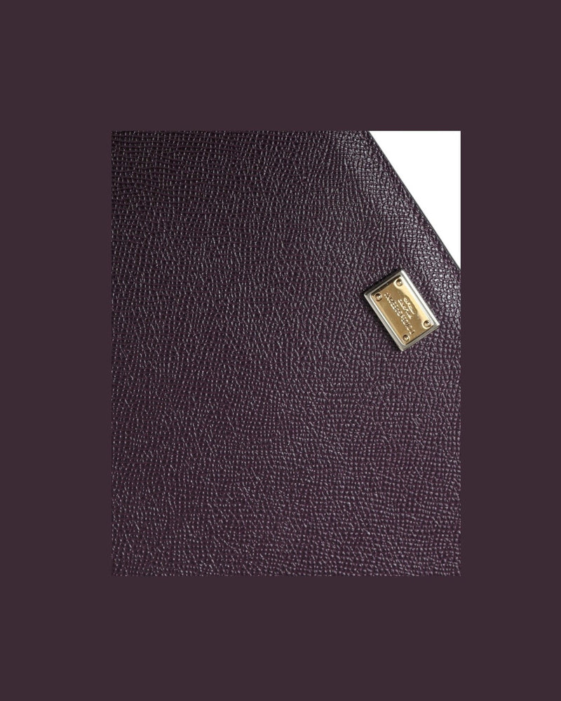 Dolce & Gabbana Elegant Leather Tablet Pouch In Brown Rich Glam Steals