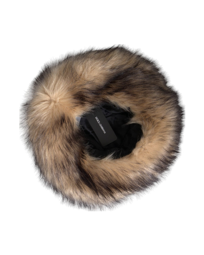 Dolce & Gabbana Brown Faux Fur Modacrylic Fedora Hat Glam Steals