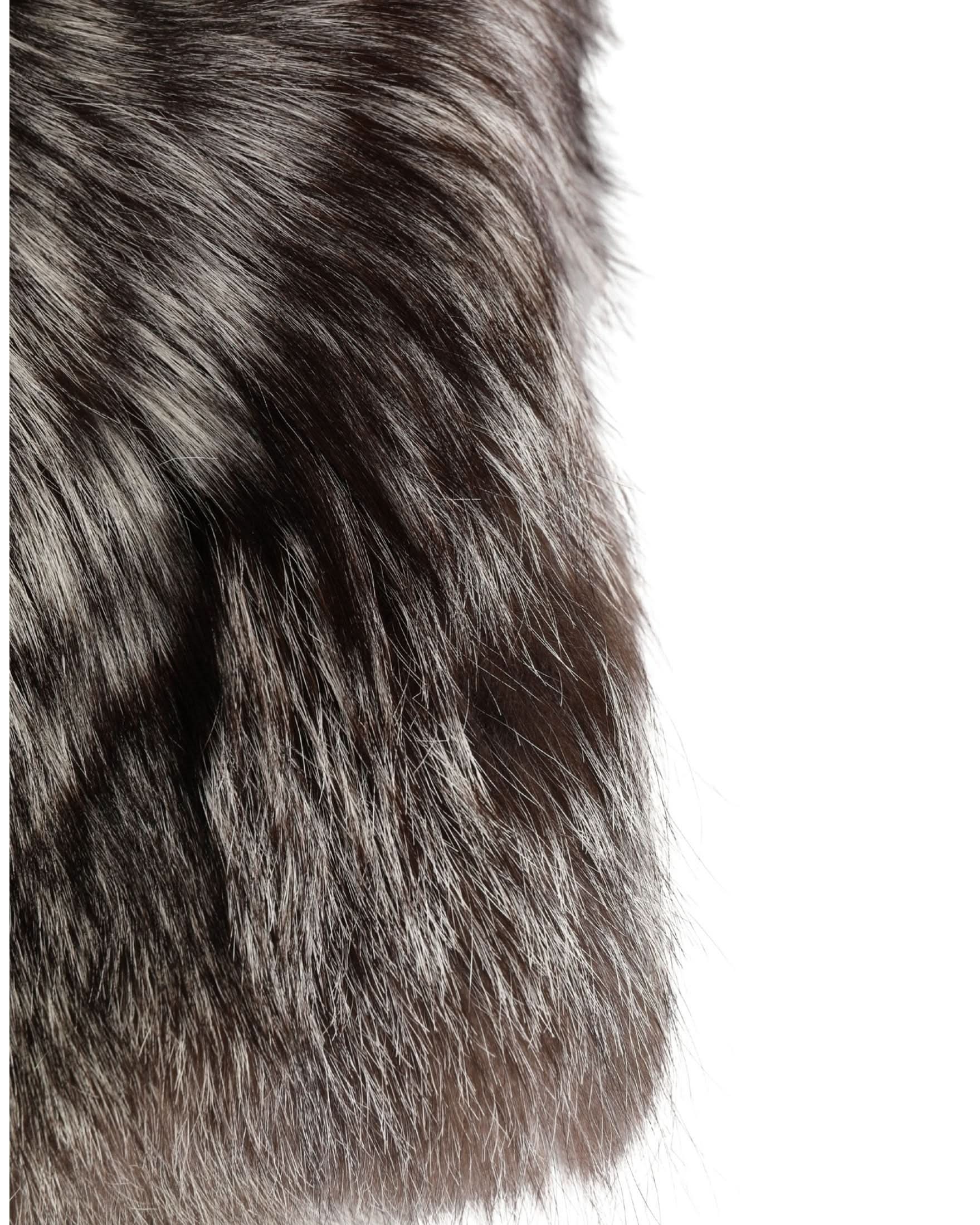 Dolce & Gabbana Brown Faux Fur Whole Head Wrap Capello Hat 