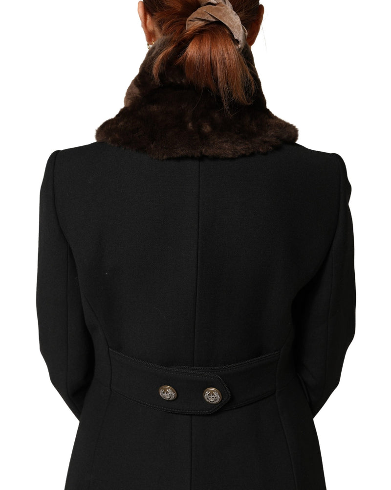 Dolce & Gabbana Brown Fur Shoulder Collar Neck Wrap Scarf 