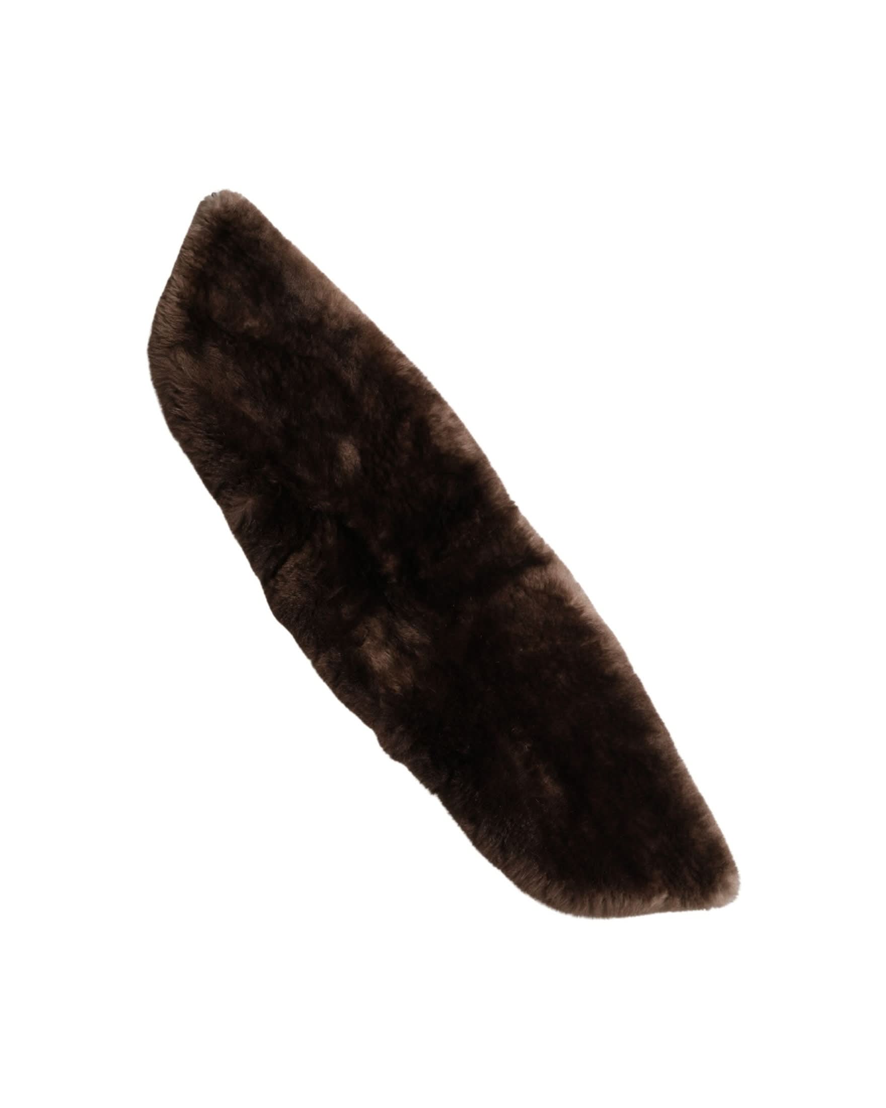 Dolce & Gabbana Brown Fur Shoulder Collar Neck Wrap Scarf 
