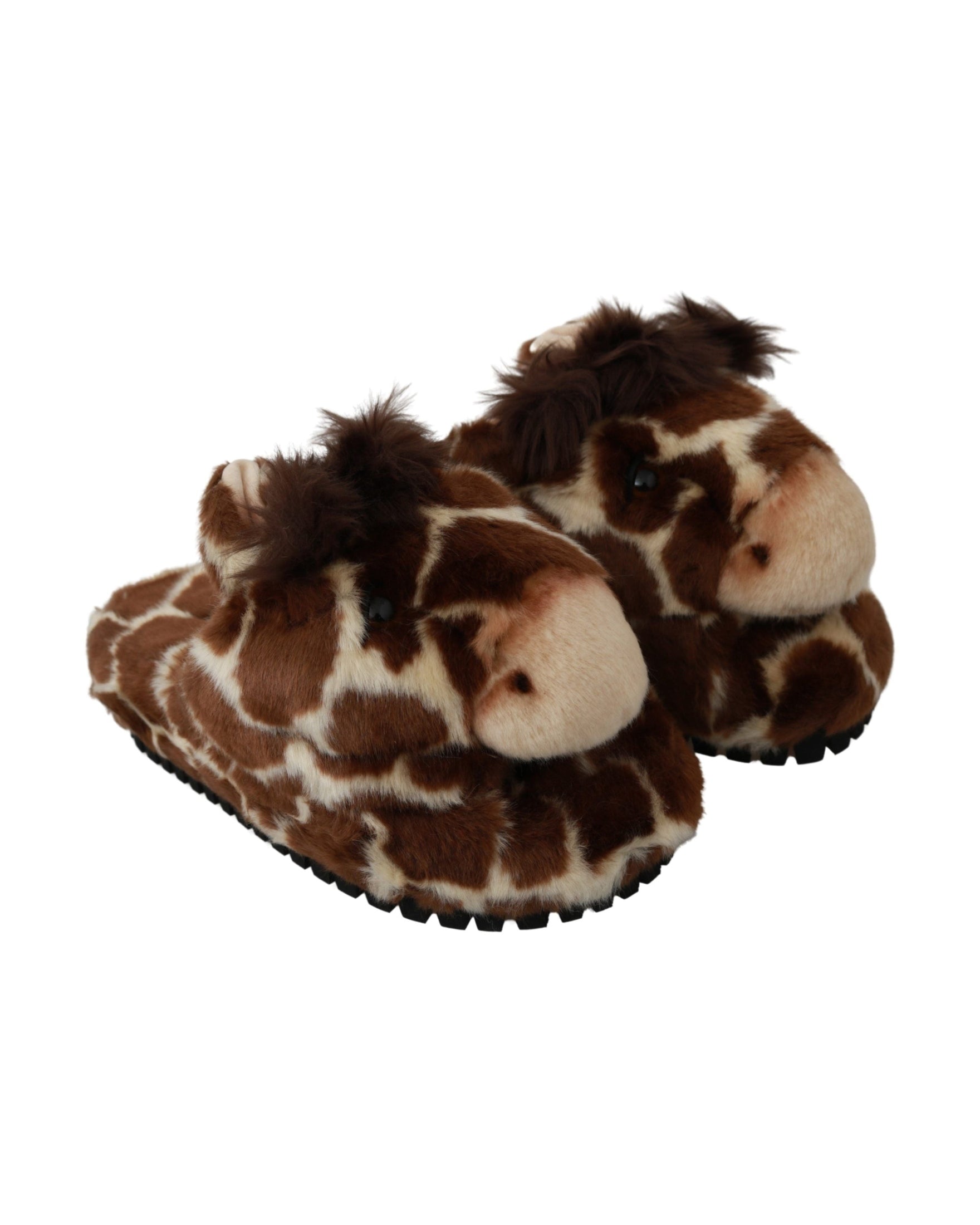 Dolce & Gabbana Brown Giraffe Slippers Flats Sandals Shoes Glam Steals