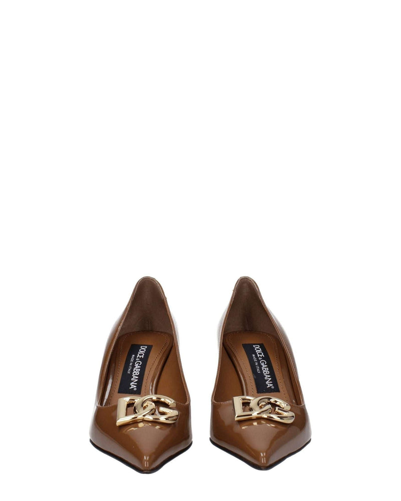 Dolce & Gabbana Brown Leather High Heel Pumps Heels