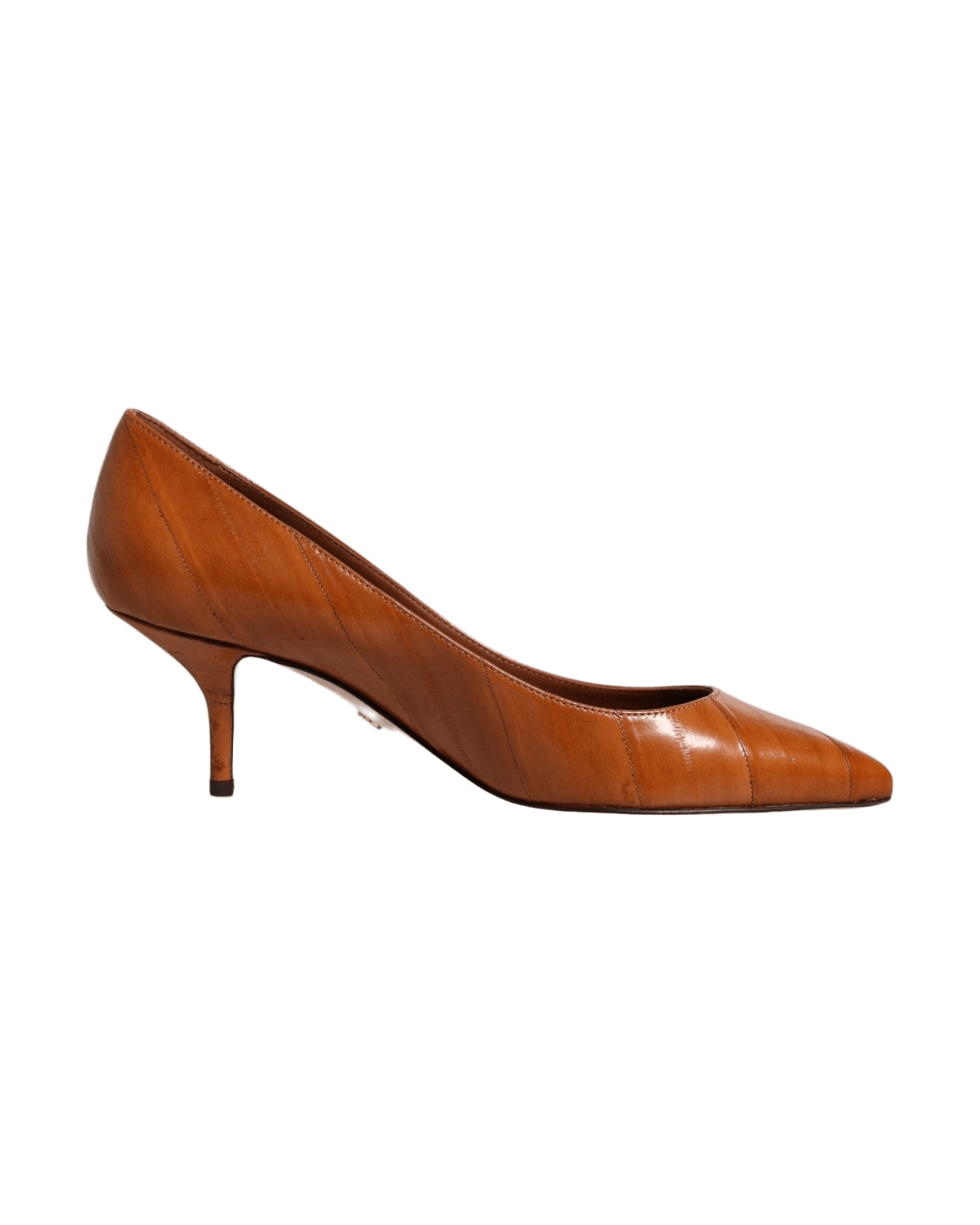 Dolce & Gabbana Brown Leather Kitten Heels Pumps Shoes Glam Steals