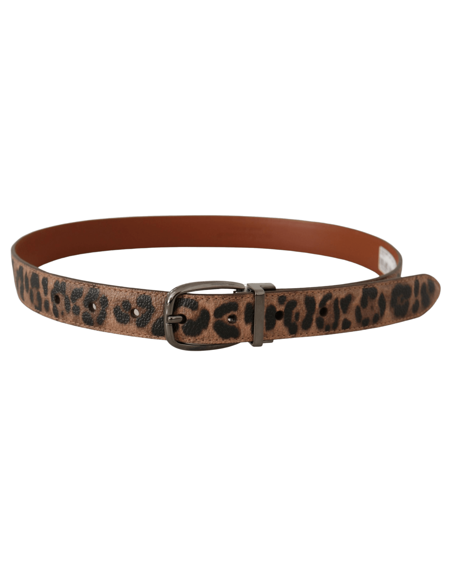 Dolce & Brown Gabbana Leather Leopard Embossed Buckle Belt Glam Steals