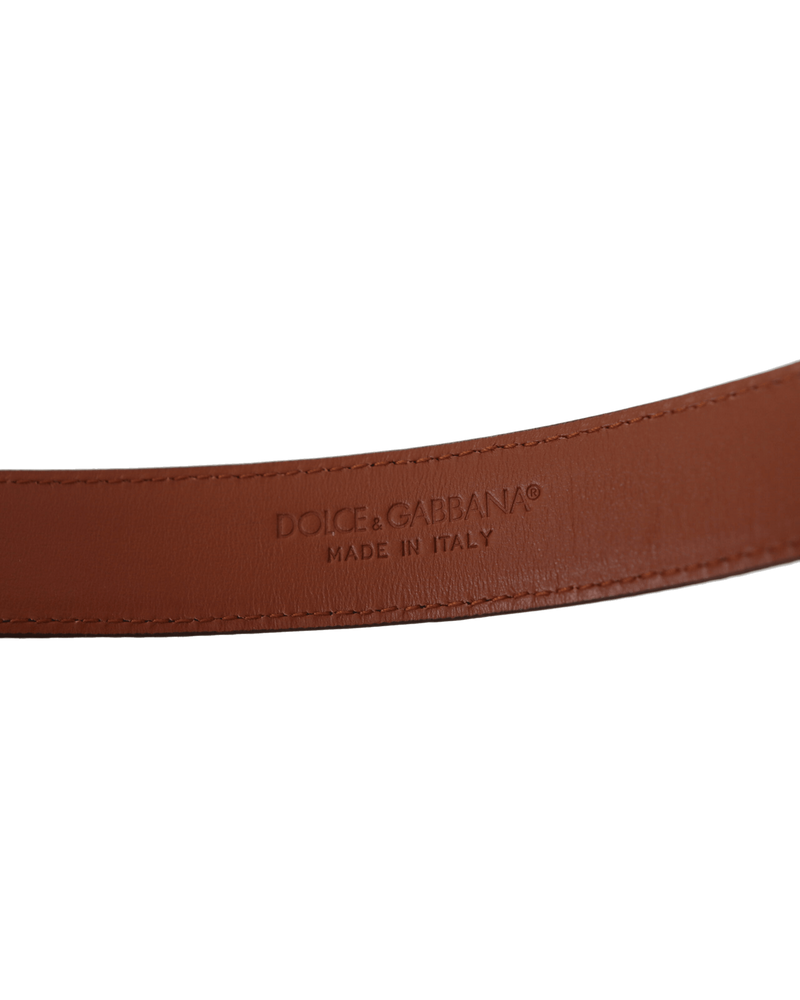 Dolce & Brown Gabbana Leather Leopard Embossed Buckle Belt Glam Steals