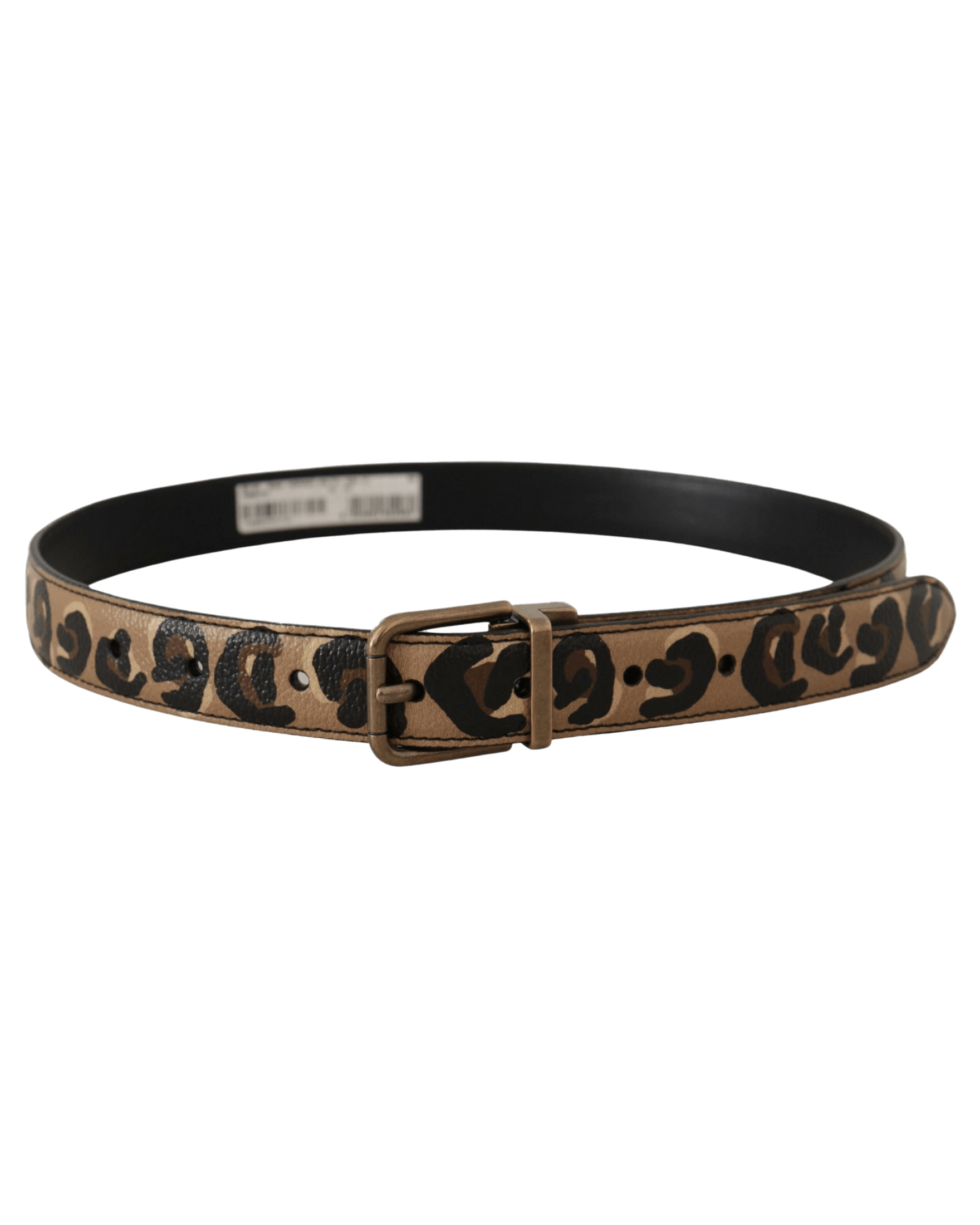 Dolce & Brown Gabbana Leather Leopard Print Metal Buckle Belt Glam Steals