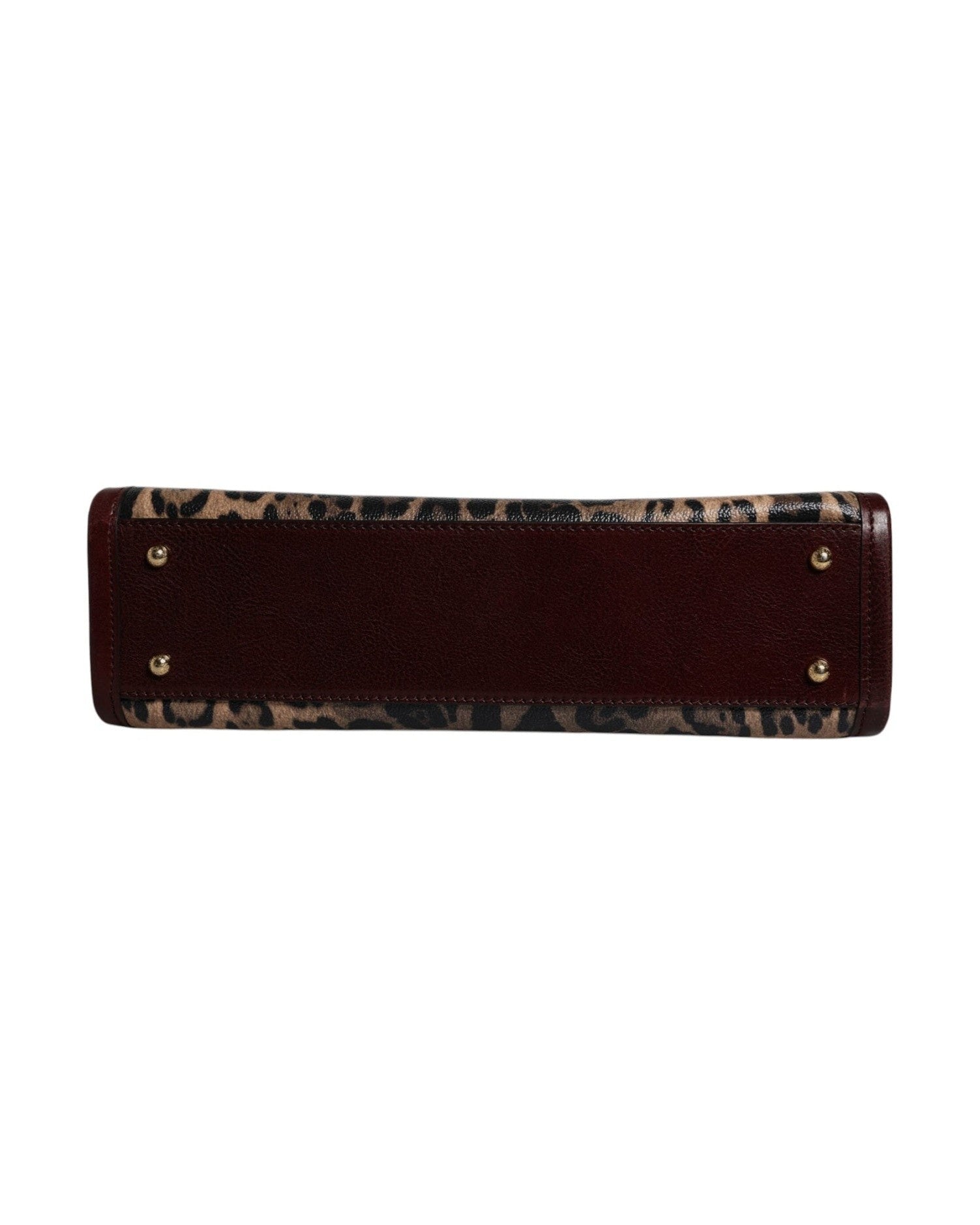 Dolce & Gabbana Brown Leather Leopard Shoulder Strap Tote Bag Glam Steals