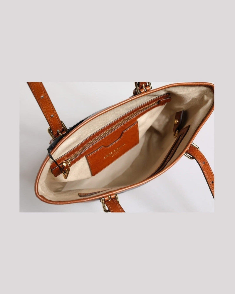 Dolce & Gabbana Brown Leather Leopard Shoulder Strap Tote Bag Glam Steals