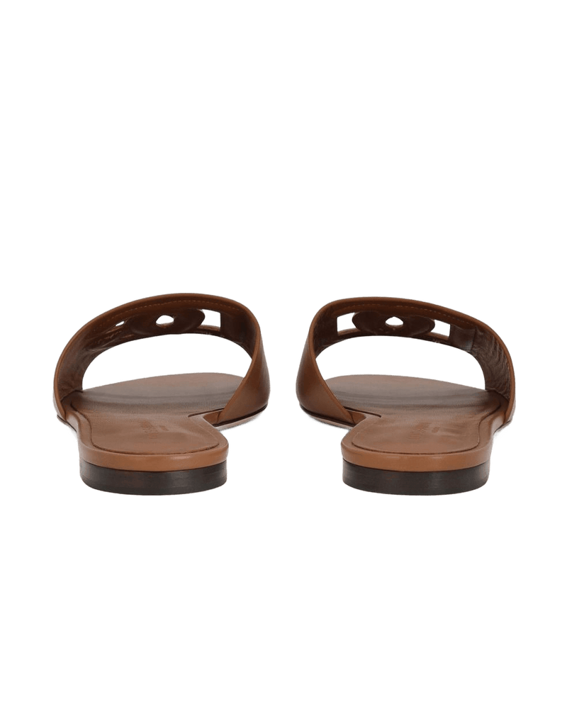 Dolce & Gabbana Brown Leather Sandals Glam Steals