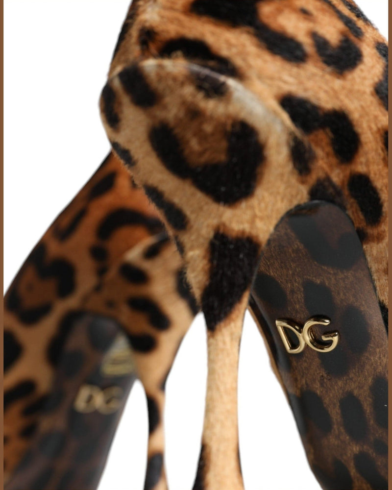 Dolce & Gabbana Brown Leopard Calf Hair Heels Pumps Shoes Glam Steals