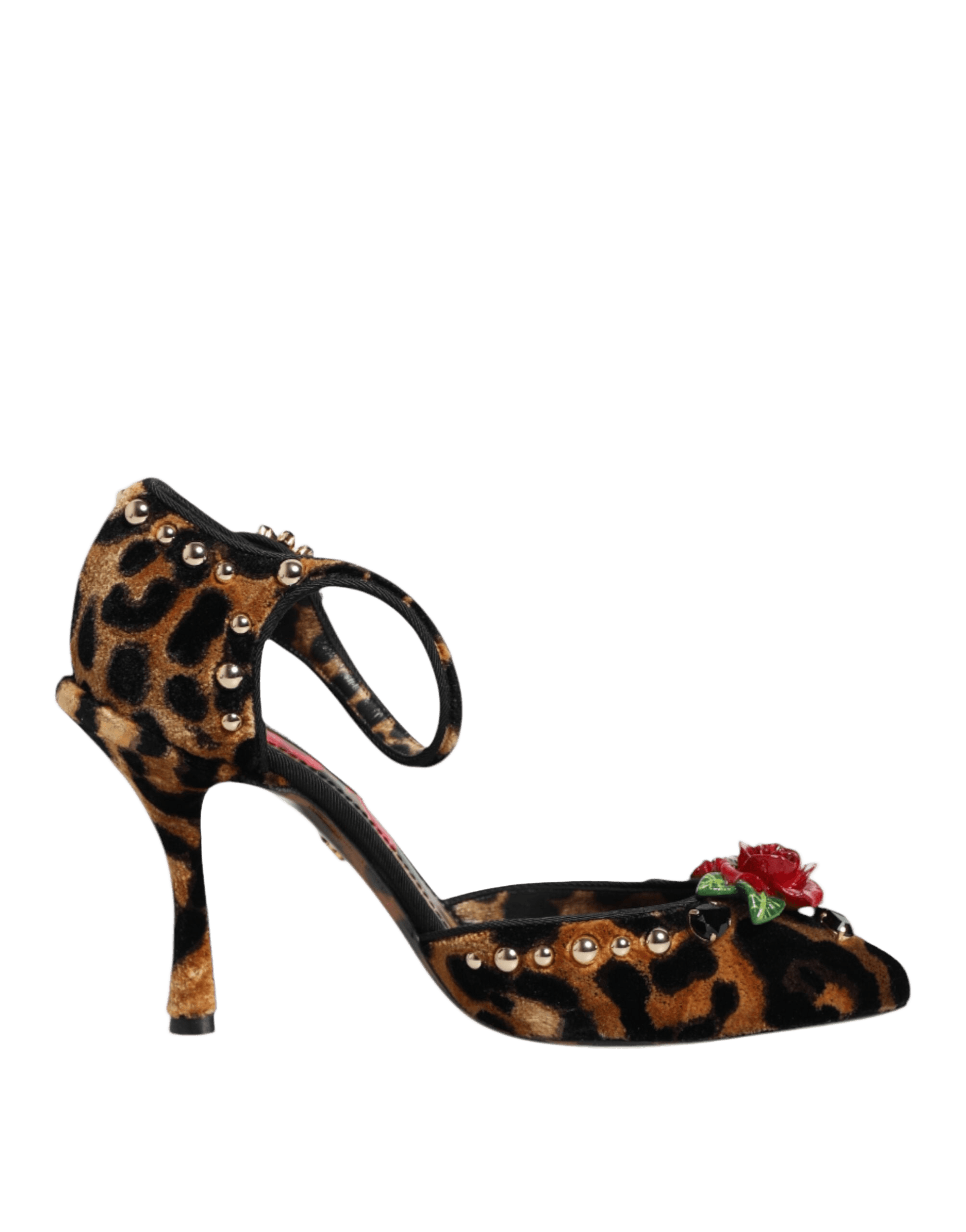Dolce & Gabbana Brown Leopard Crystal Roses Pumps Shoes Glam Steals
