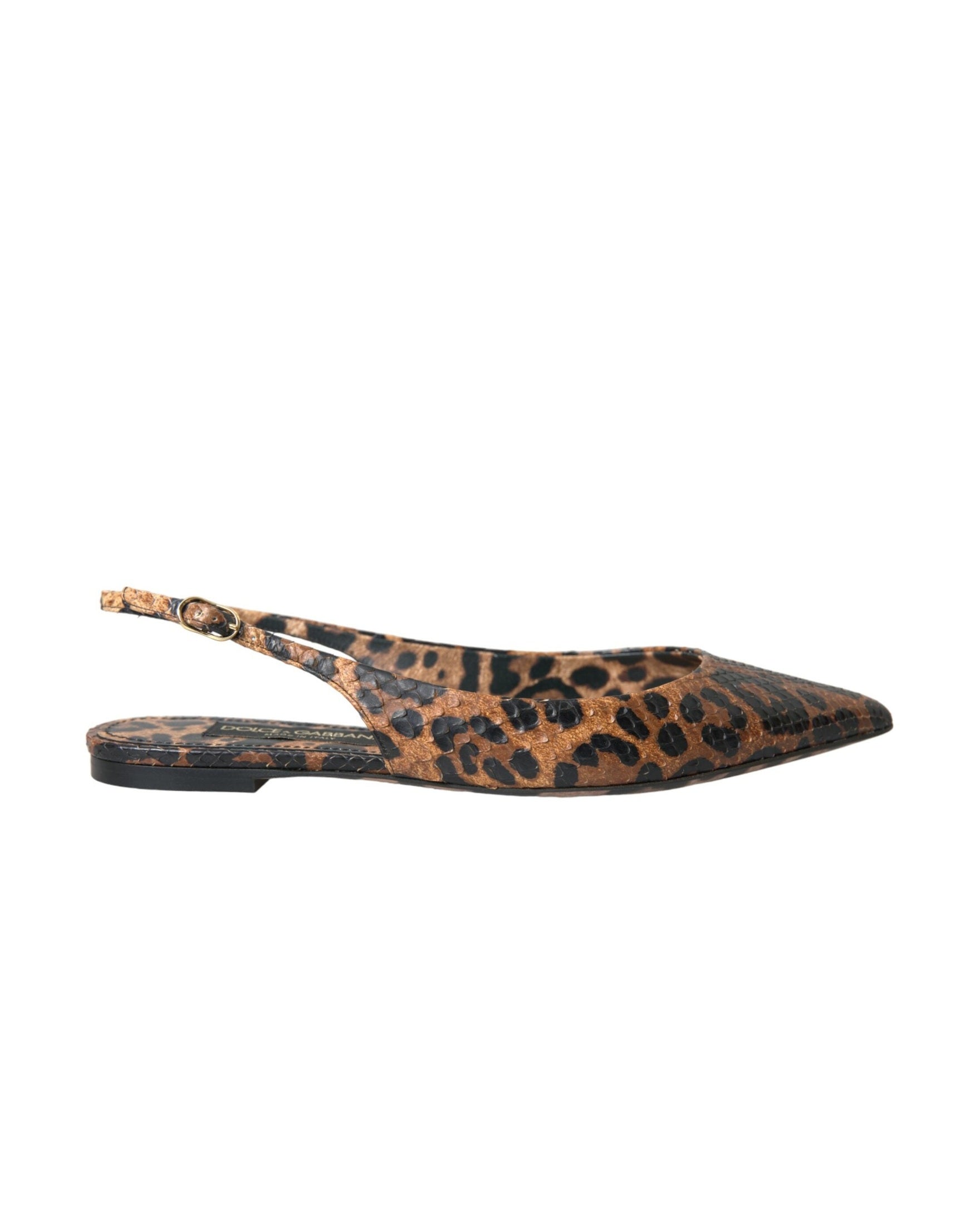 Dolce & Gabbana Brown Leopard Exotic Skin Slingback Shoes Glam Steals