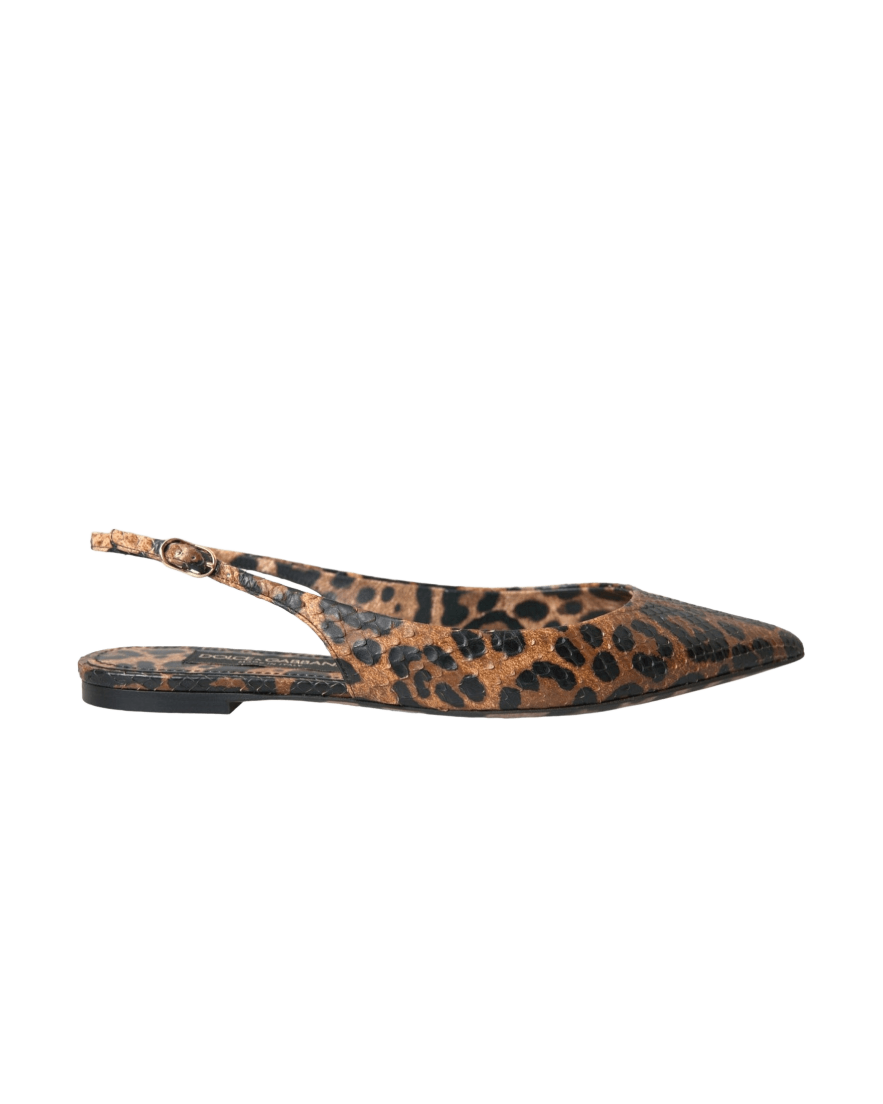 Dolce & Gabbana Brown Leopard Exotic Skin Slingback Shoes Glam Steals