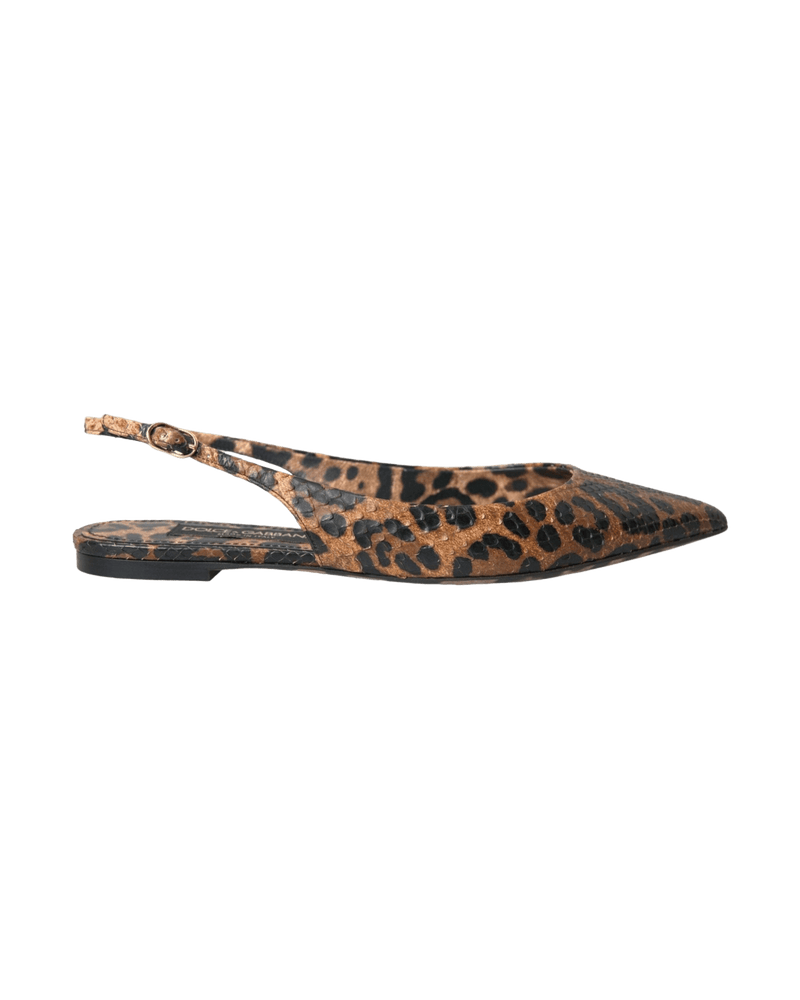 Dolce & Brown Gabbana Leopard Exotic Skin Slingback Shoes Glam Steals