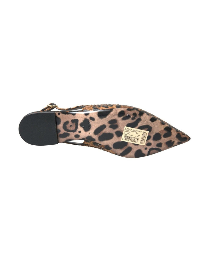 Dolce & Gabbana Brown Leopard Exotic Skin Slingback Shoes Glam Steals