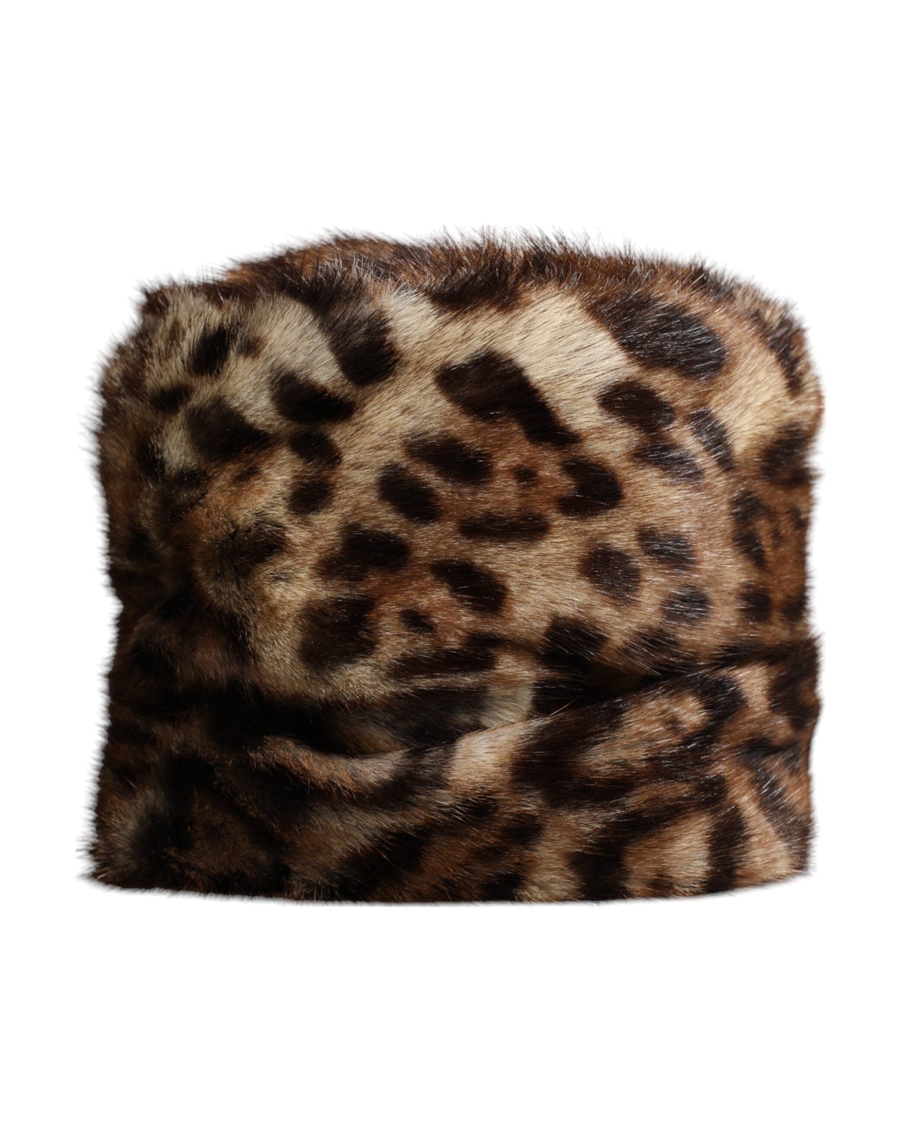 Dolce & Gabbana Brown Leopard Faux Fur Women Bucket Hat Glam Steals