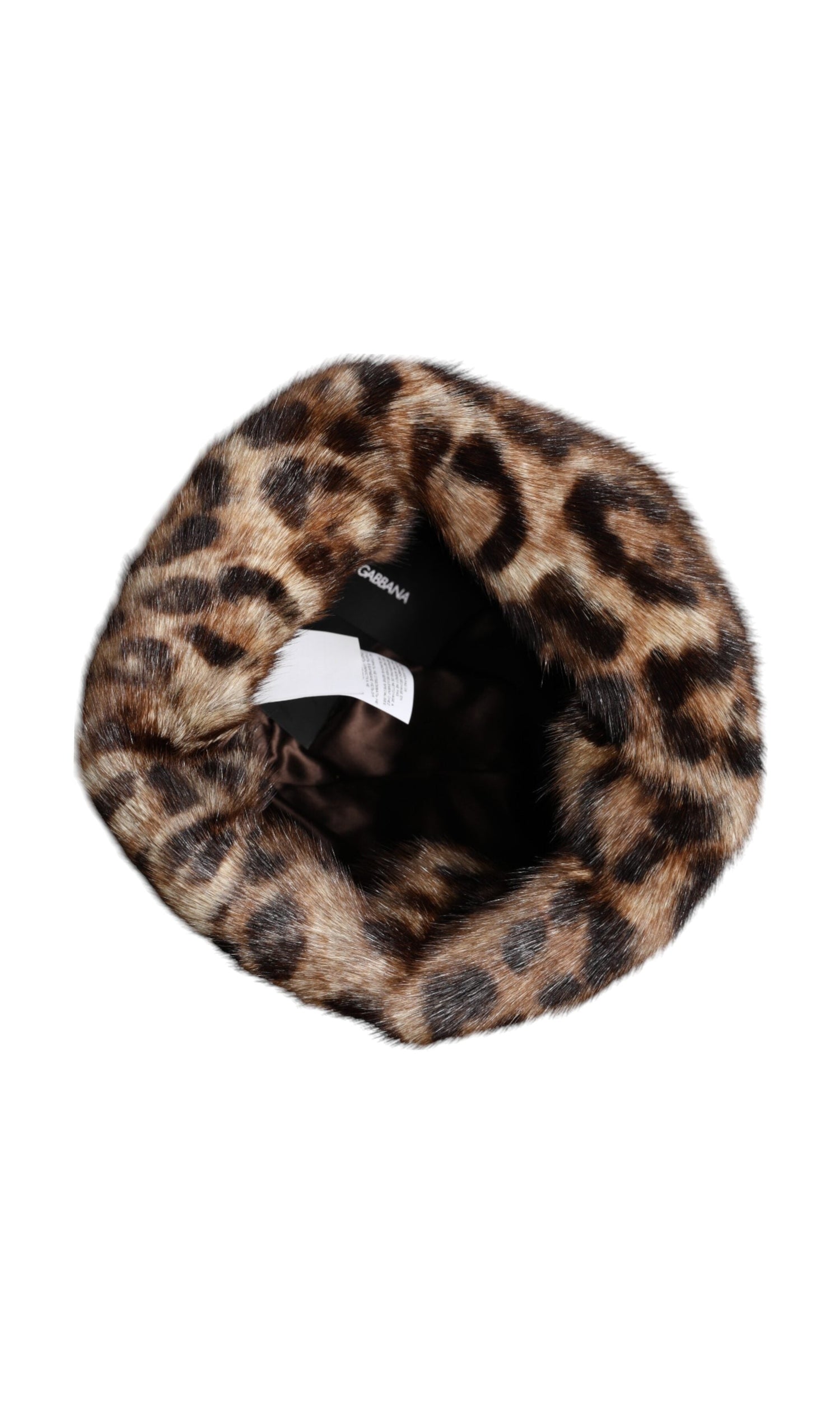Dolce & Gabbana Brown Leopard Faux Fur Women Bucket Hat Glam Steals