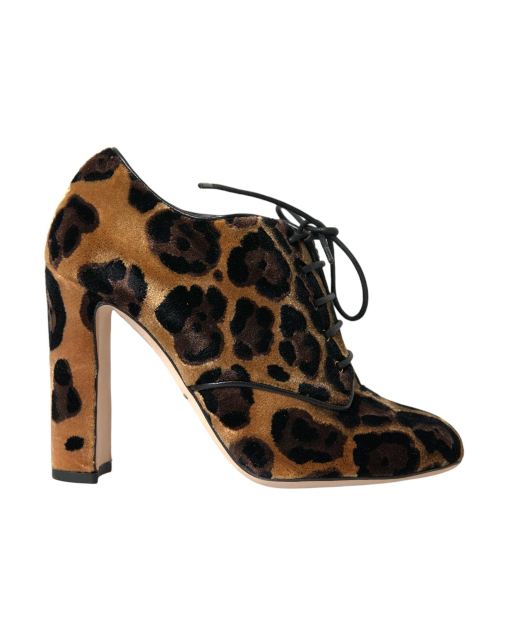 Dolce & Gabbana Brown Leopard Hair Lace Up Booties Shoes Glam Steals