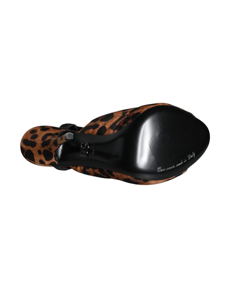 Dolce & Gabbana Brown Leopard Keira Slingback Sandals Shoes Glam Steals