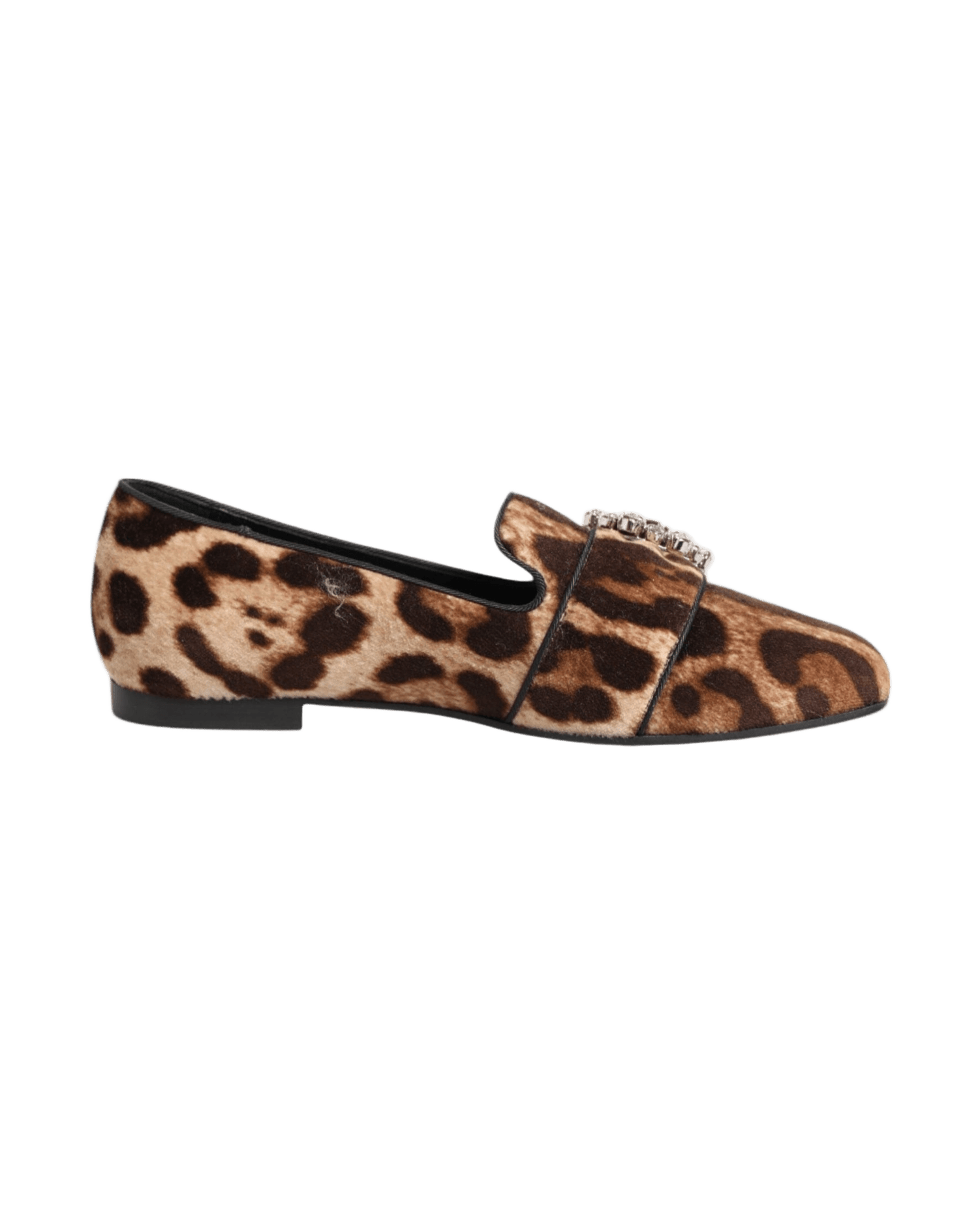 Dolce & Gabbana Brown Leopard Print Crystals Loafers Flats Shoes Glam Steals