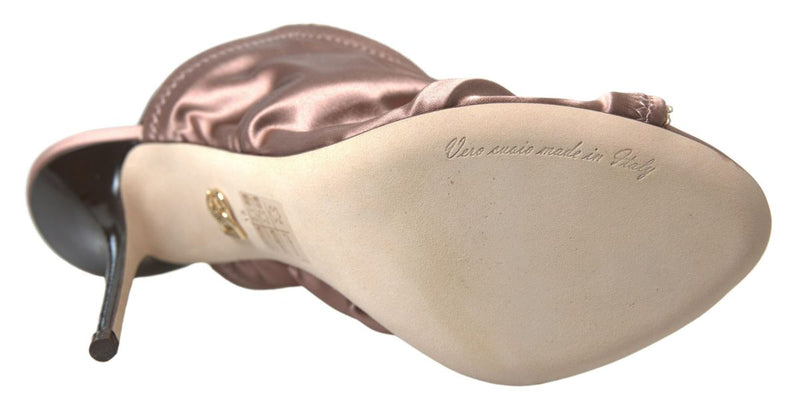 Dolce & Gabbana Brown Light Slingback Corset Style Fastening Stiletto Heels Glam Steals