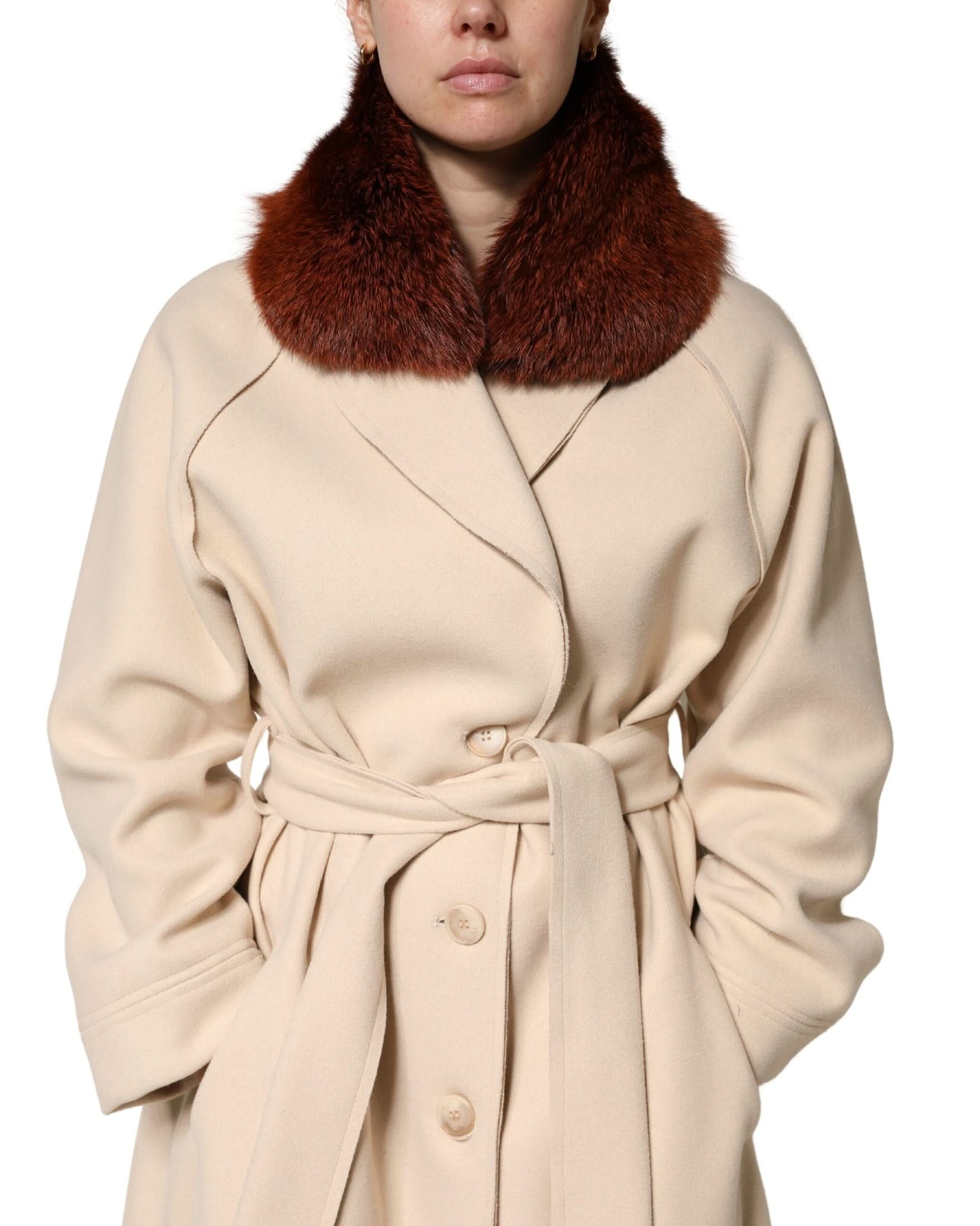 Dolce & Gabbana Brown Mink Fur Collar Neck Wrap Scarf 