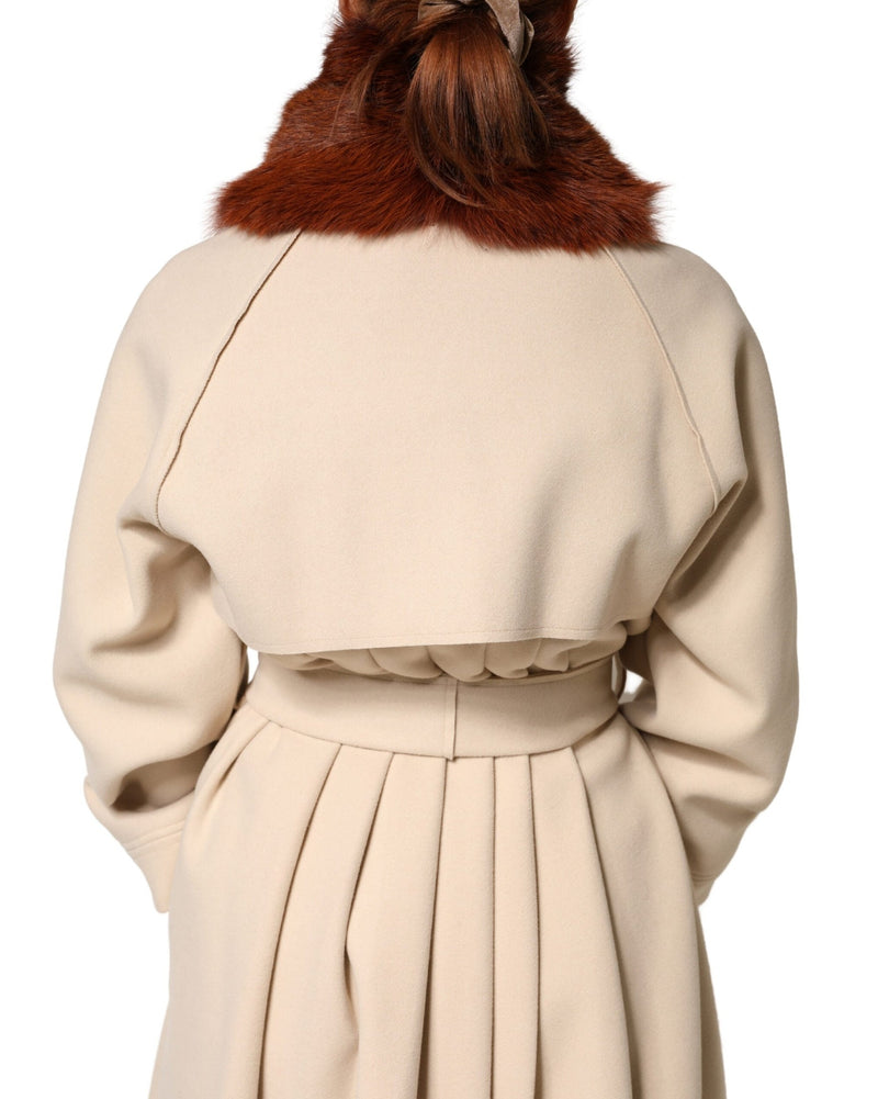 Dolce & Gabbana Brown Mink Fur Collar Neck Wrap Scarf 