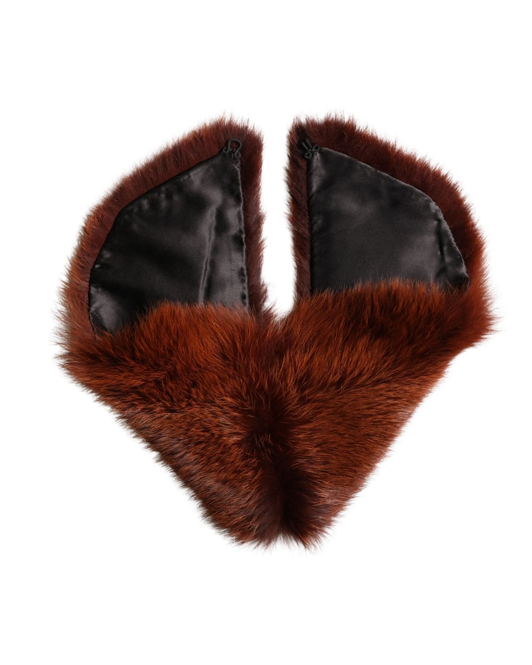 Dolce & Gabbana Brown Mink Fur Collar Neck Wrap Scarf 