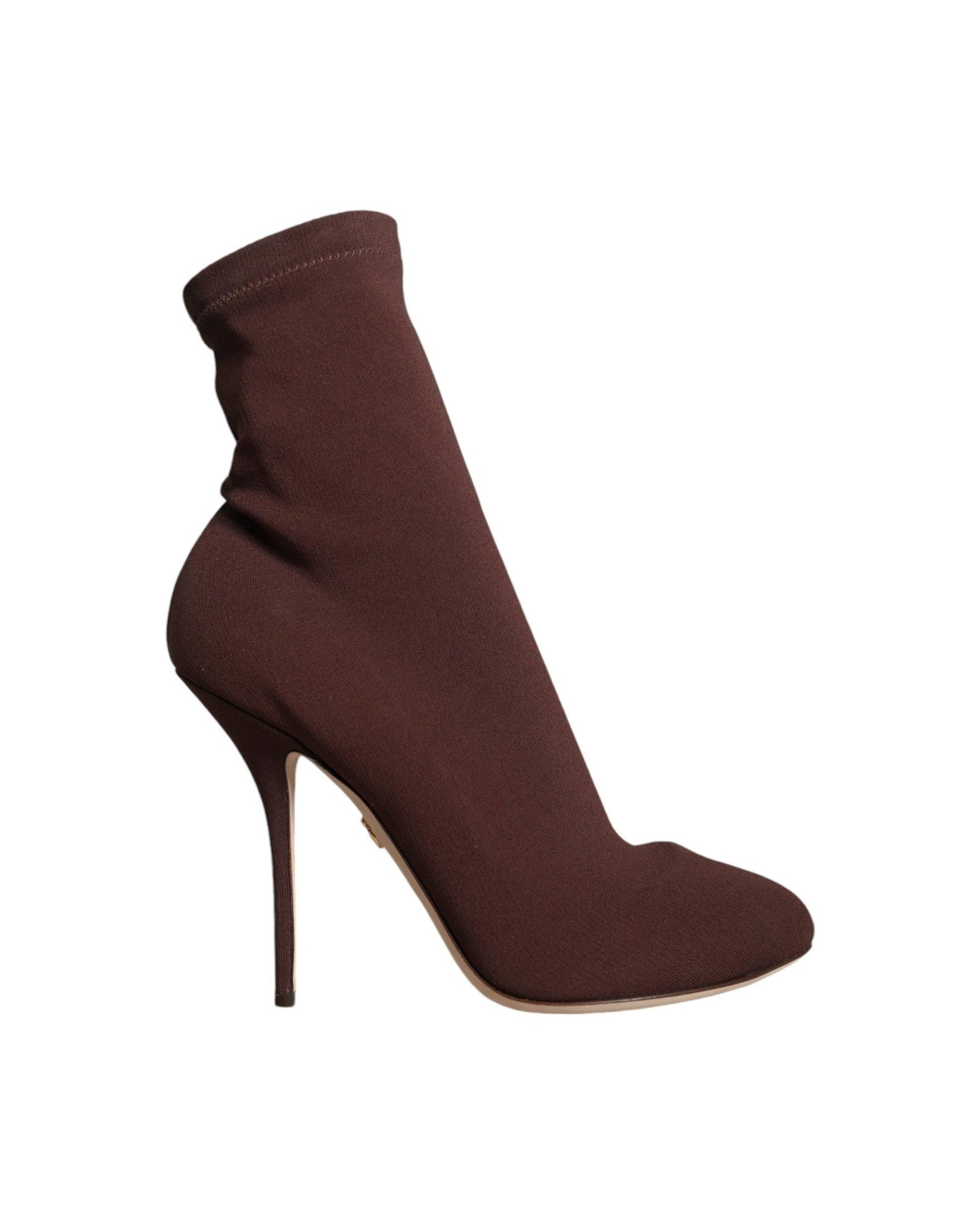 Dolce & Gabbana Brown Stiletto Heels Socks Ankle Boots Shoes Glam Steals