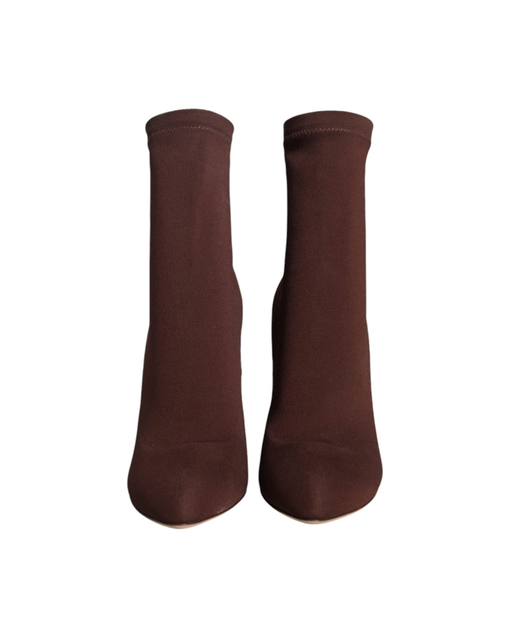 Dolce & Gabbana Brown Stiletto Heels Socks Ankle Boots Shoes Glam Steals