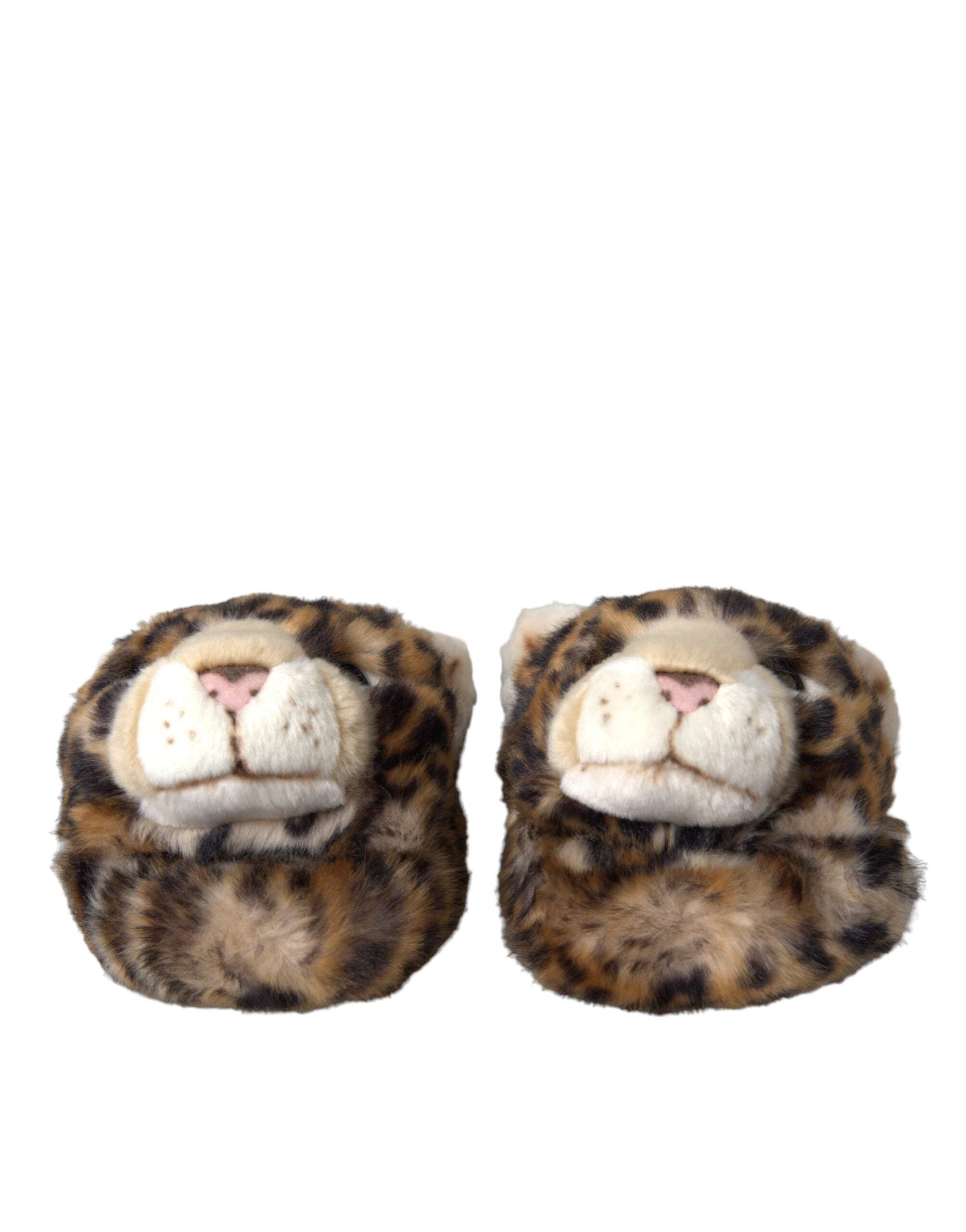 Dolce & Gabbana Brown Tiger Slippers Flats Sandals Shoes Glam Steals