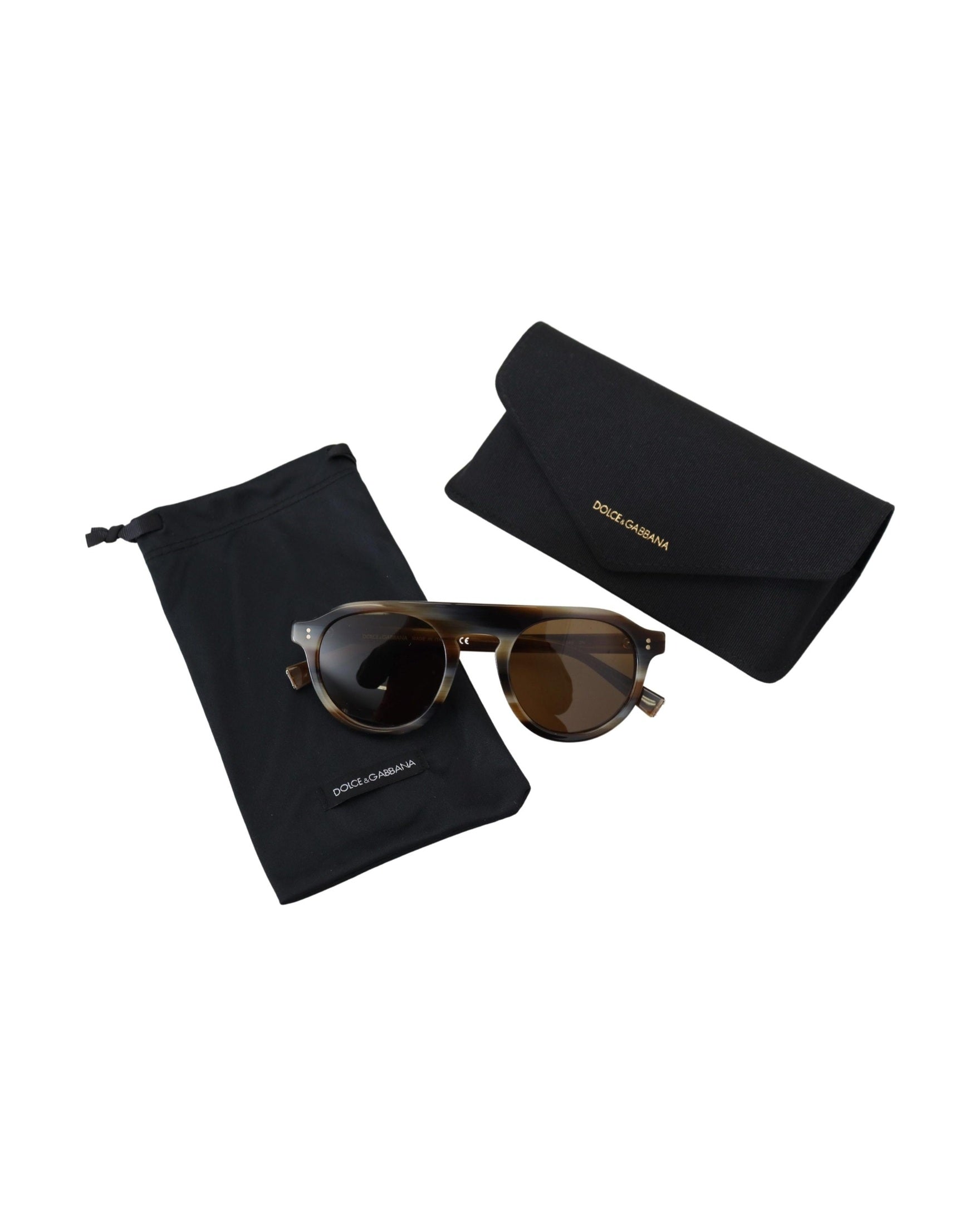 Dolce & Gabbana Brown Tortoise Oval Full Rim Sunglasses Glam Steals