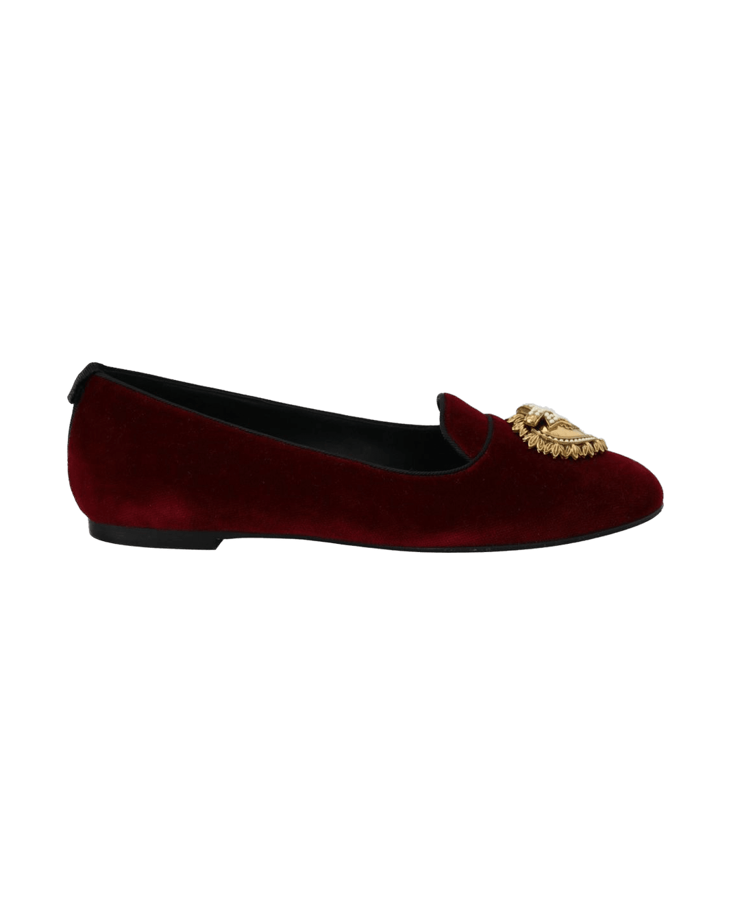 Dolce & Gabbana Burgundy Cotton Flat Flats