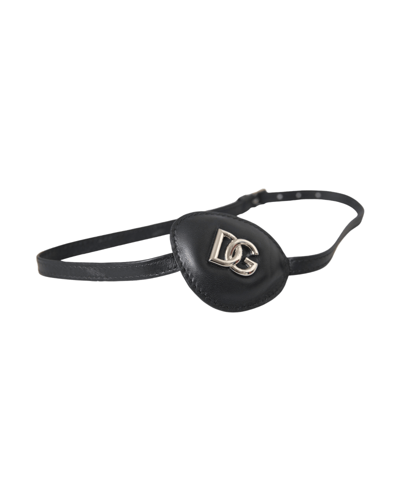 Dolce & Black Gabbana Calfskin Leather Metal Dg Logo Eye Patch Glam Steals
