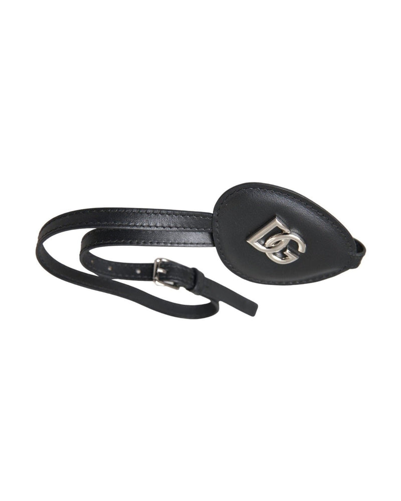 Dolce & Gabbana Calfskin Leather Metal Dg Logo Eye Black Patch Glam Steals