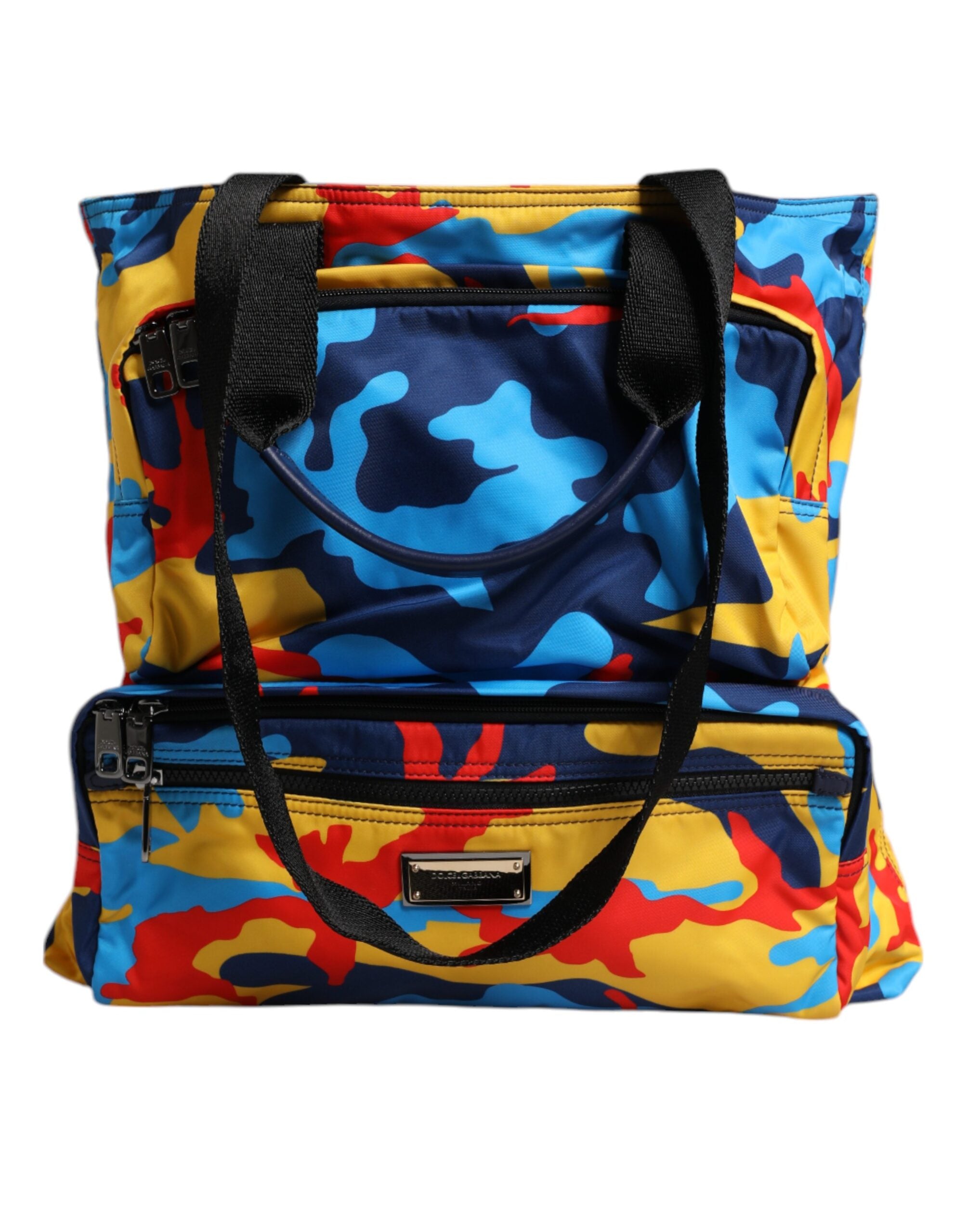 Dolce & Gabbana Camouflage Nylon Shopping Tote Multicolor Bag Glam Steals