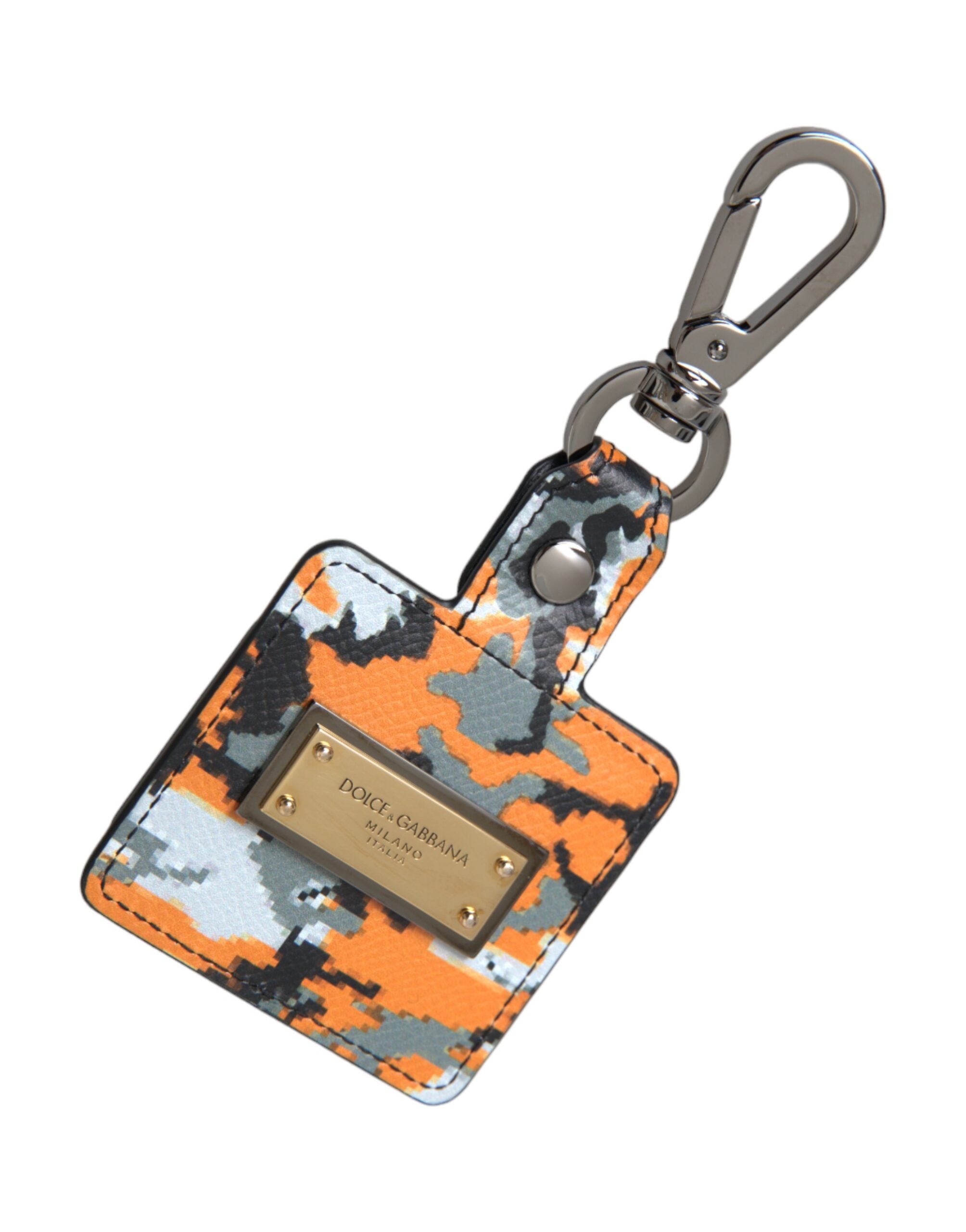Dolce & Gabbana Camouflage Print Leather Logo Metal Airpods Multicolor Case Glam Steals