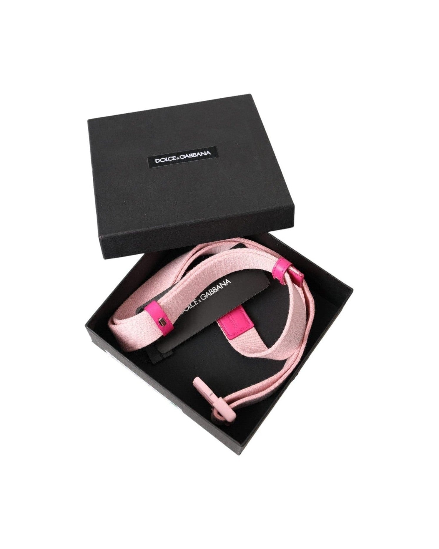 Dolce & Gabbana Canvas Stretch Plastic Buckle Women Pink Belt Glam Steals