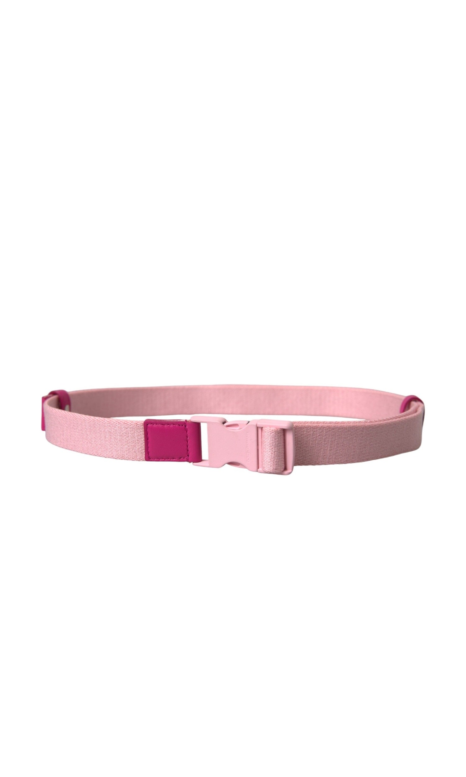 Dolce & Gabbana Canvas Stretch Plastic Buckle Women Pink Belt Glam Steals