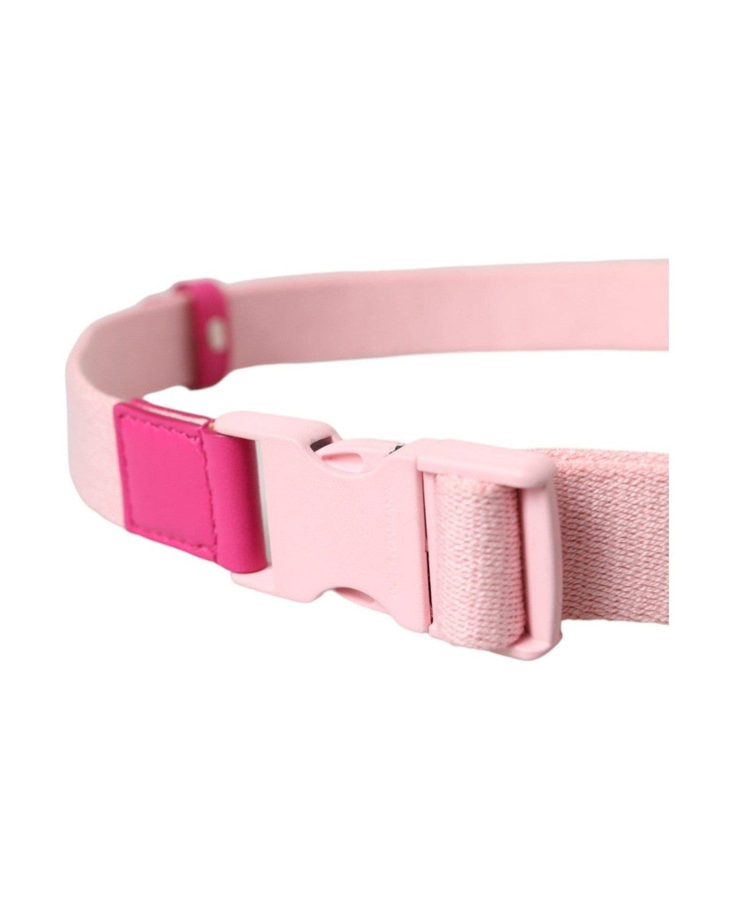 Dolce & Gabbana Canvas Stretch Plastic Buckle Women Pink Belt Glam Steals