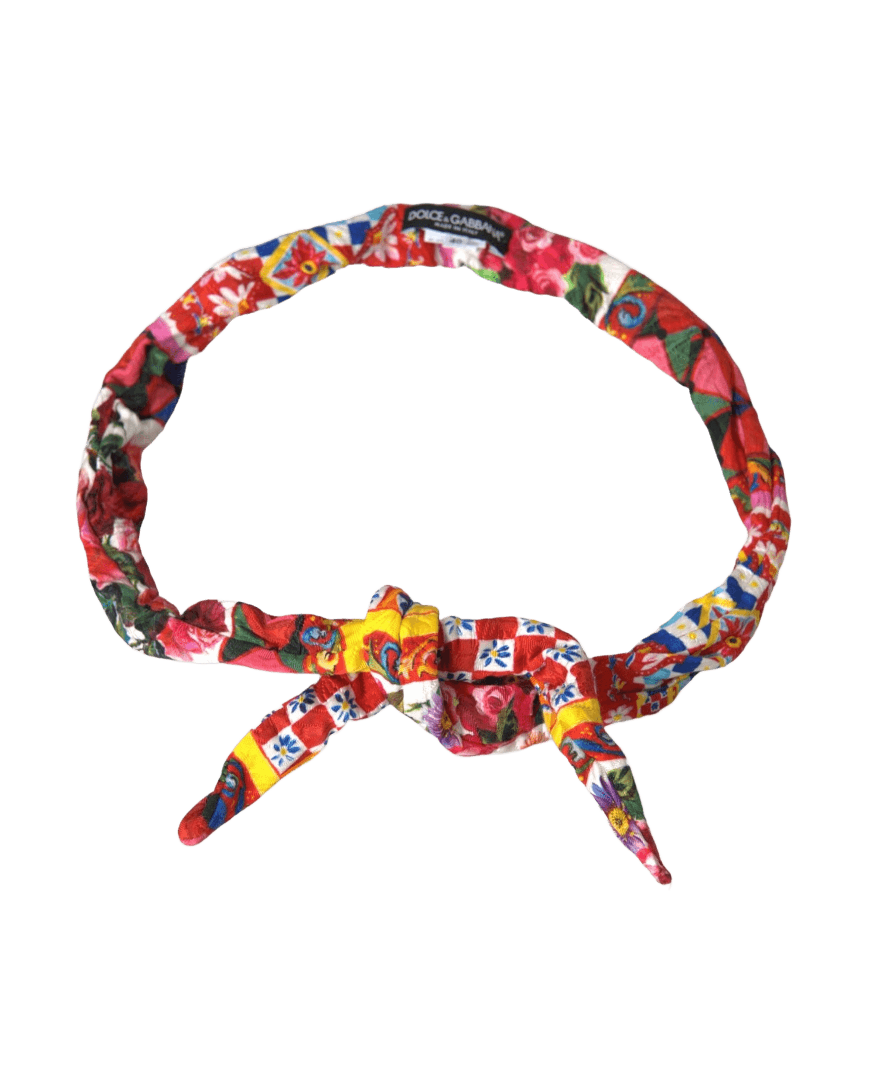 Dolce & Gabbana Carretto Print Waist Multicolor Belt Glam Steals